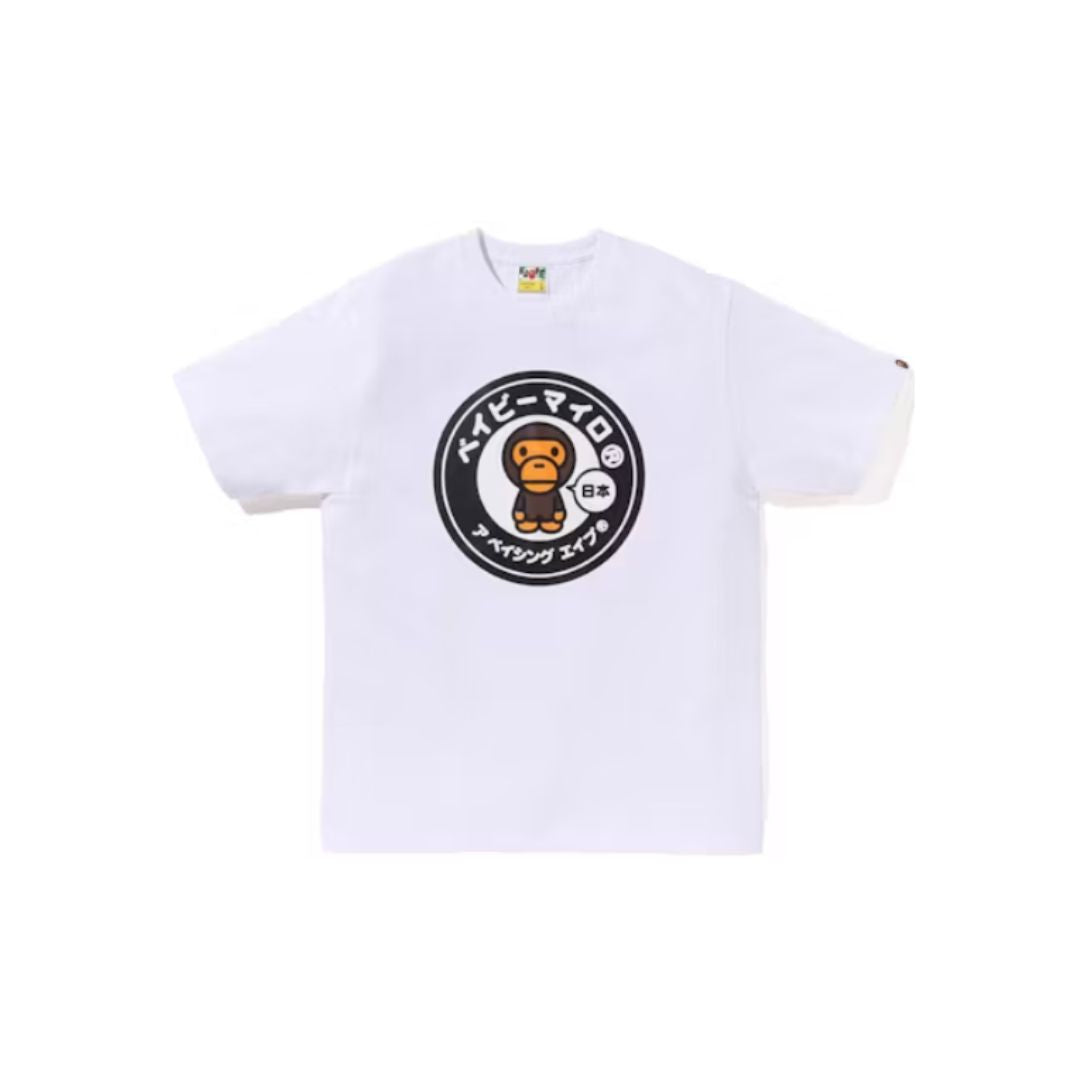 BAPE Baby Milo Japan T-Shirt for Men - 100% Cotton White Graphic Tee (2024) | Streetwear Fashion, Casual Wear & Anime Outfits