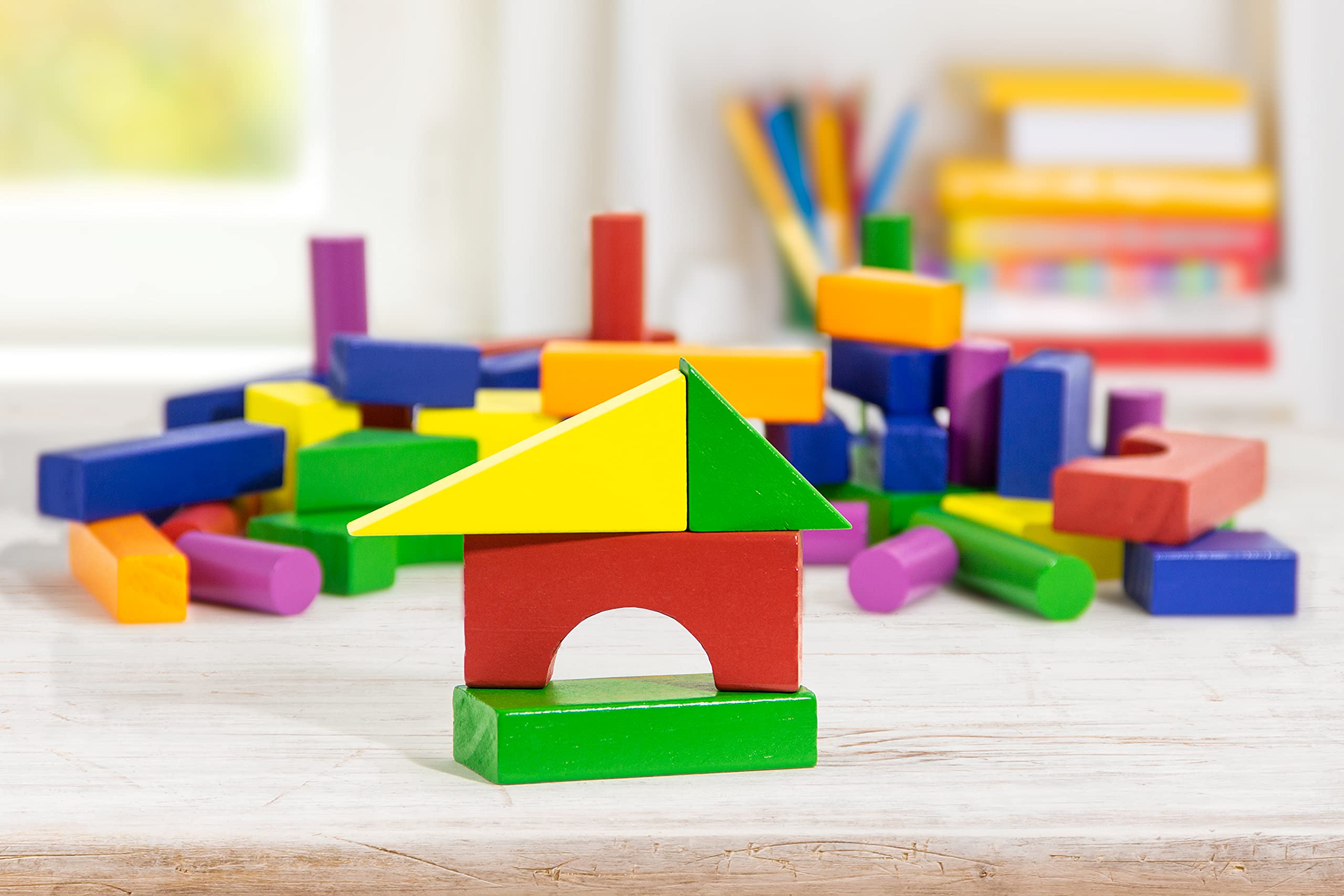 Language Builder Blocks Kit for Autism & Preschool - 120 Flashcards, 40 Wood Blocks, iPad App - Pretend Play & Learning Activities
