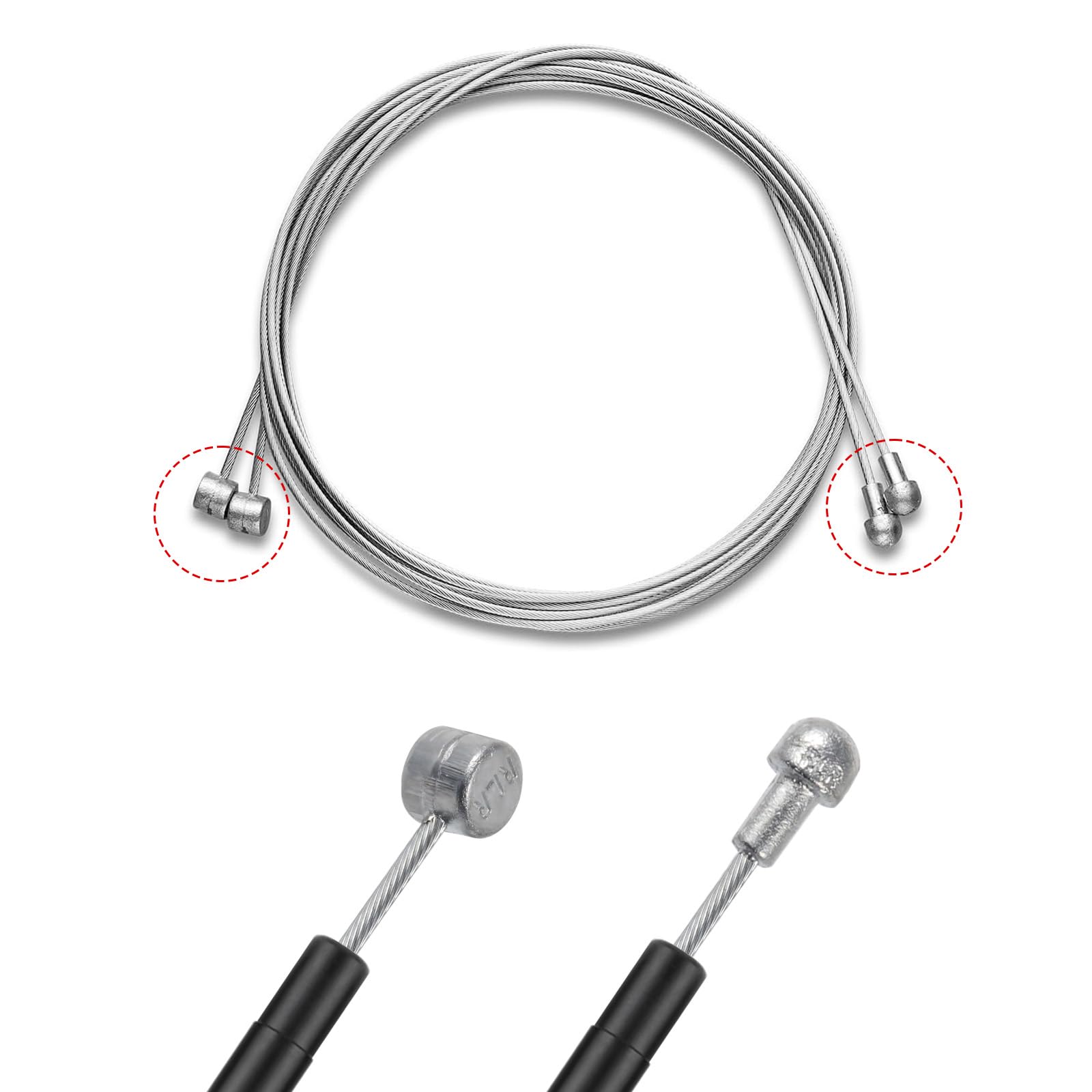 4PCS Professional Bike Brake Cable and Housing Set - Universal Mountain & Road Bike Brake Cables for Front & Rear - Durable Black Brake Wire Kit (17x17x0.5) - Perfect for Cycling Maintenance, Repair & Upgrades