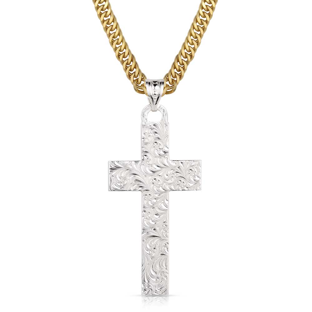 Sunrise Mesa Cross Necklace - Elegant Stainless Steel Pendant for Women - Perfect for Everyday Wear, Gifts & Religious Occasions