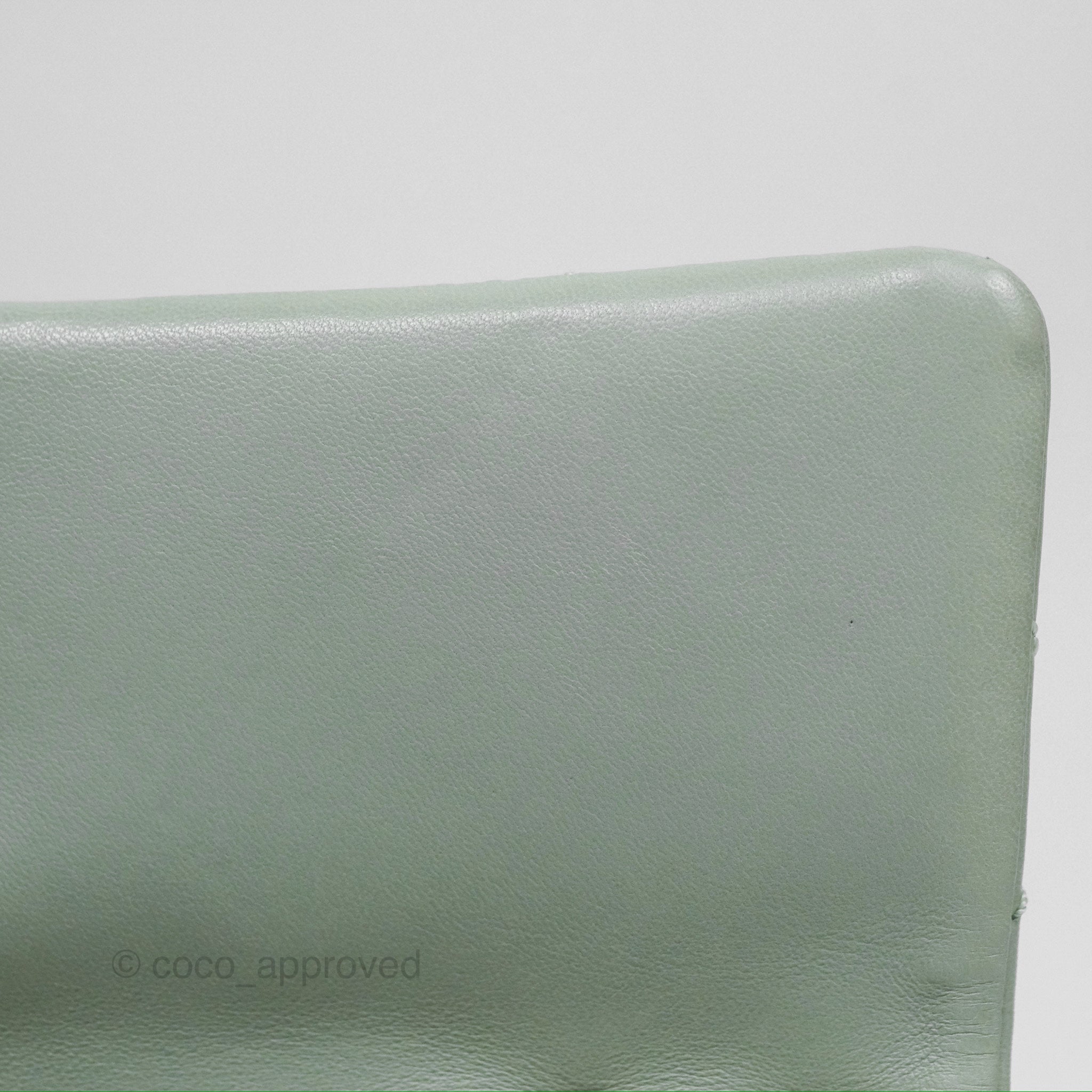 Chanel CC East West Flap Bag Genuine Lambskin Leather Mint Green with Silver Hardware - Luxury Crossbody Purse for Women, Perfect for Date Night & Special Occasions