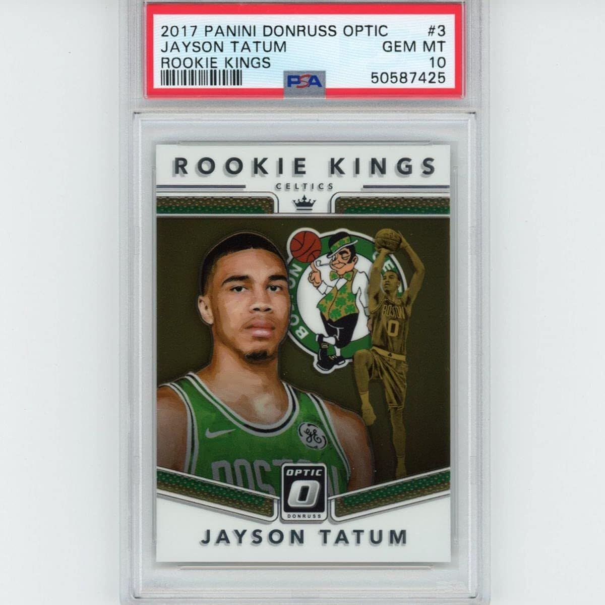 2017-18 Panini Donruss Optic Jayson Tatum #3 Rookie Kings RC Basketball Card PSA 10 Gem Mint - Rare Collectible for NBA Fans & Sports Memorabilia Enthusiasts - Perfect for Display, Investment, and Basketball Card Collections