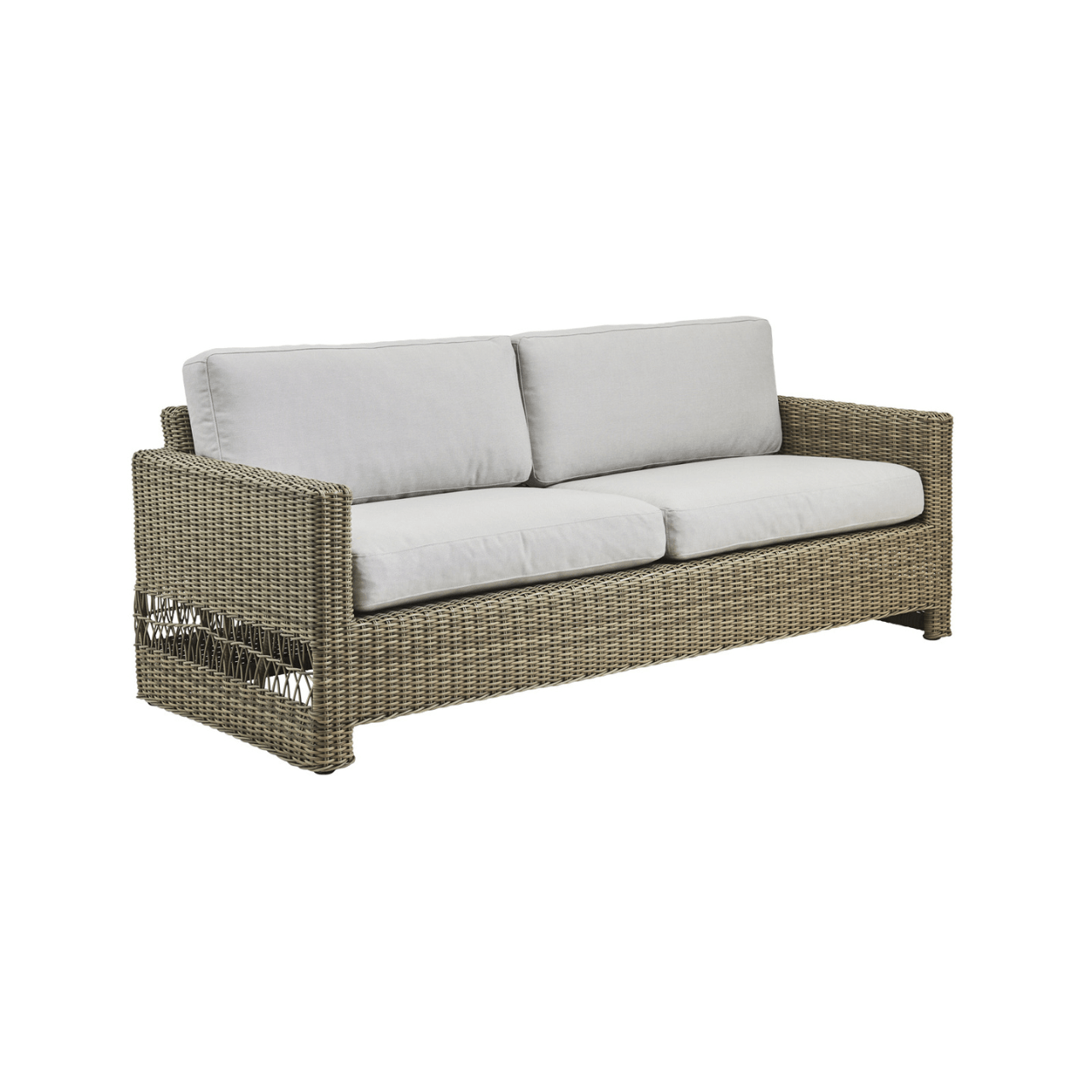 Carrie Outdoor 3-Seater Sofa - Waterproof Patio Furniture for Garden, Poolside & Backyard - Comfortable All-Weather Wicker Sectional Couch