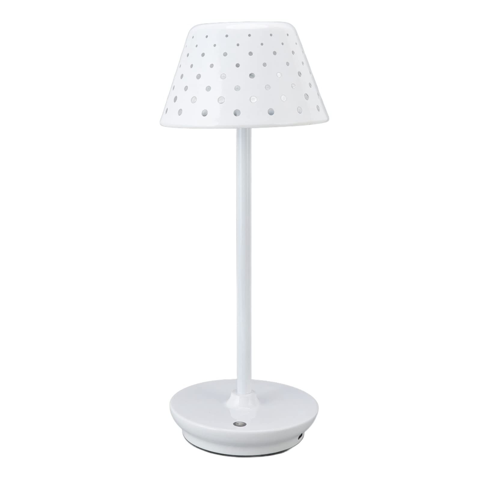 ASixxSix Vintage Retro LED Table Lamp - Cordless, Stepless Dimming, Touch Control, 3 Color Modes - Perfect for Bedroom, Living Room, Nightstand, Hotel, Cafe, Bar & Party Decor (White) - Ideal for Reading, Working & Creating Cozy Atmosphere