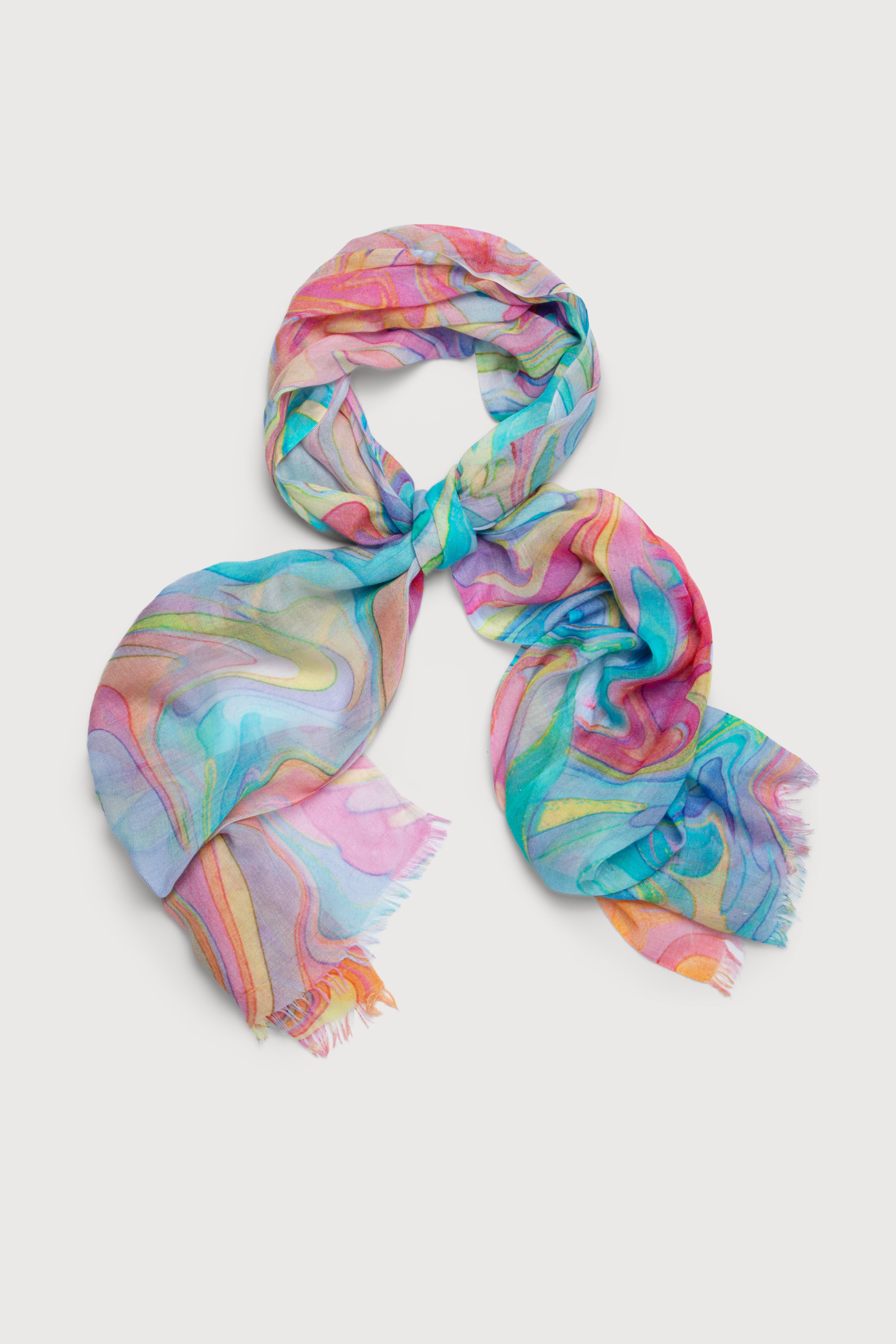Elegant Marbled Multicolor Scarf for Women - Soft & Lightweight Winter Fashion Accessory - Perfect for Office, Travel, and Special Occasions