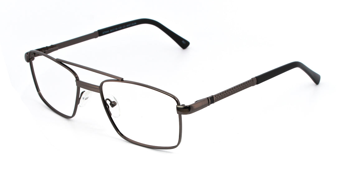 Stylish S7444 Double Bar Rectangle Prescription Glasses for Men & Women - Perfect for Reading, Work, and Everyday Use