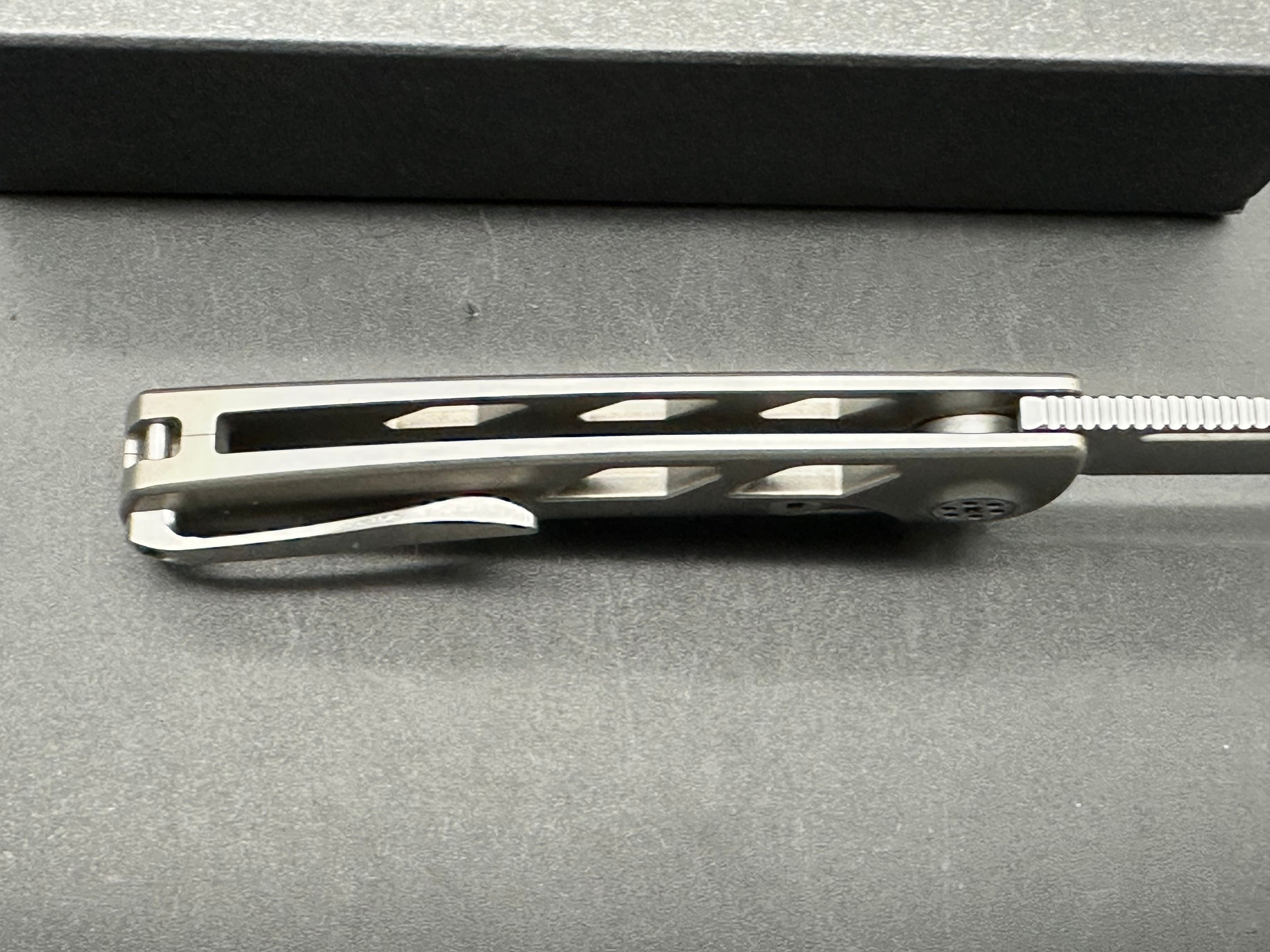 Sharp by Design Micro Evo Typhoon Folding Knife - Premium M390 Steel Satin Blade & Bead Blasted Titanium Handles | EDC, Outdoor Survival, Camping, Tactical Gear
