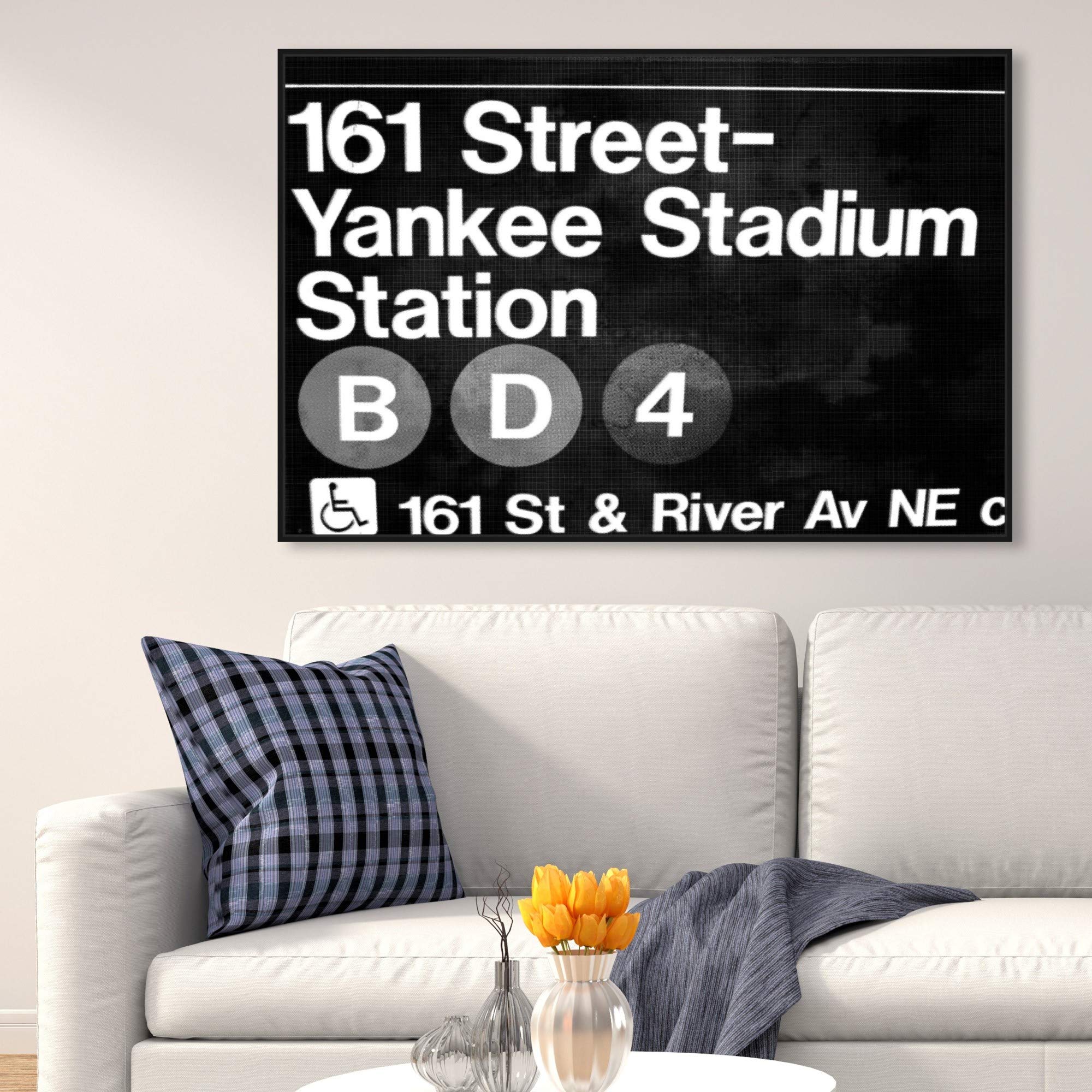 Yankee Stadium Framed Wall Art Canvas Print - New York City Skyline Decor for Home & Office | Perfect Gift for Baseball Fans & Sports Enthusiasts