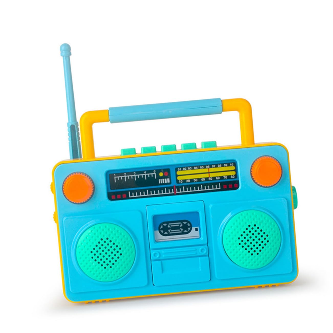 Vintage Analog Pretend Play Radio Toy for Kids - Interactive Puzzle & Riddles Learning Game, Cartoon ABS Blue - Perfect for Imaginative Play & Early Childhood Development