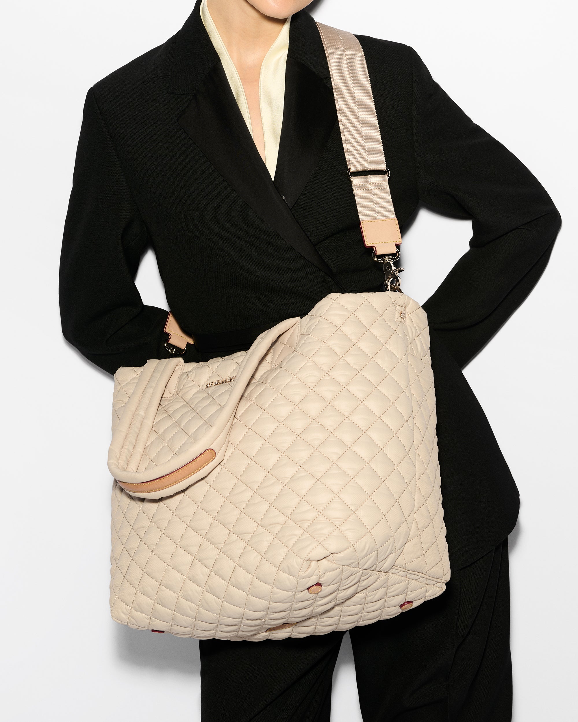 Buff Medium Metro Tote Deluxe - Premium Canvas Tote Bag for Women & Men - Perfect for Work, Gym, Travel & Shopping