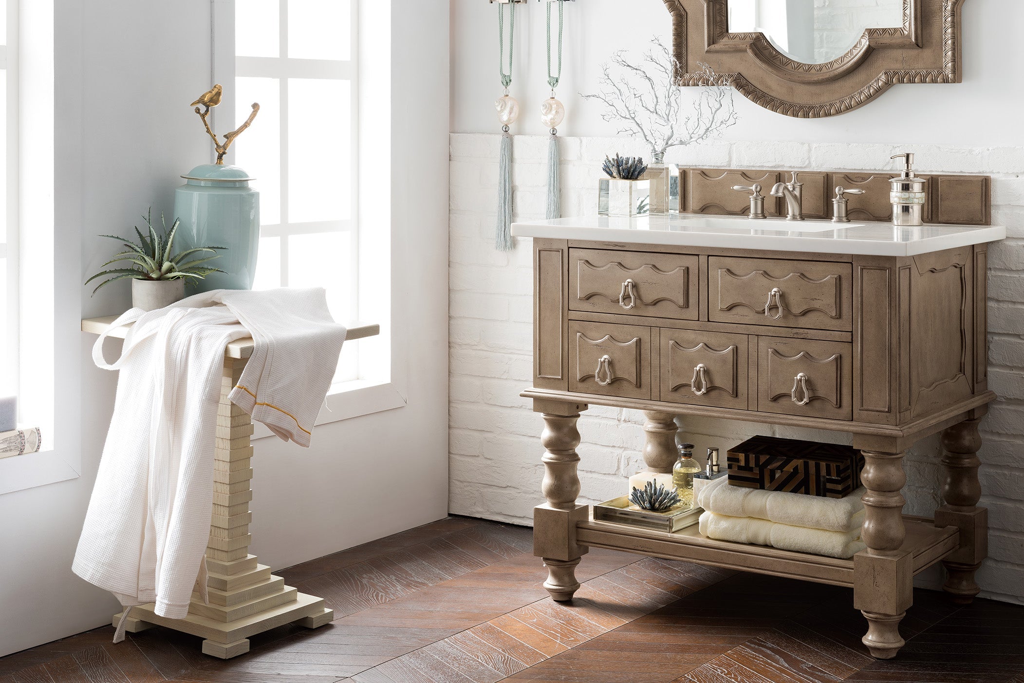 Empire Gray 36-Inch Single Bathroom Vanity with 3CM Classic White Quartz Top - Modern Sink Cabinet for Small Spaces, Perfect for Apartments & Powder Rooms