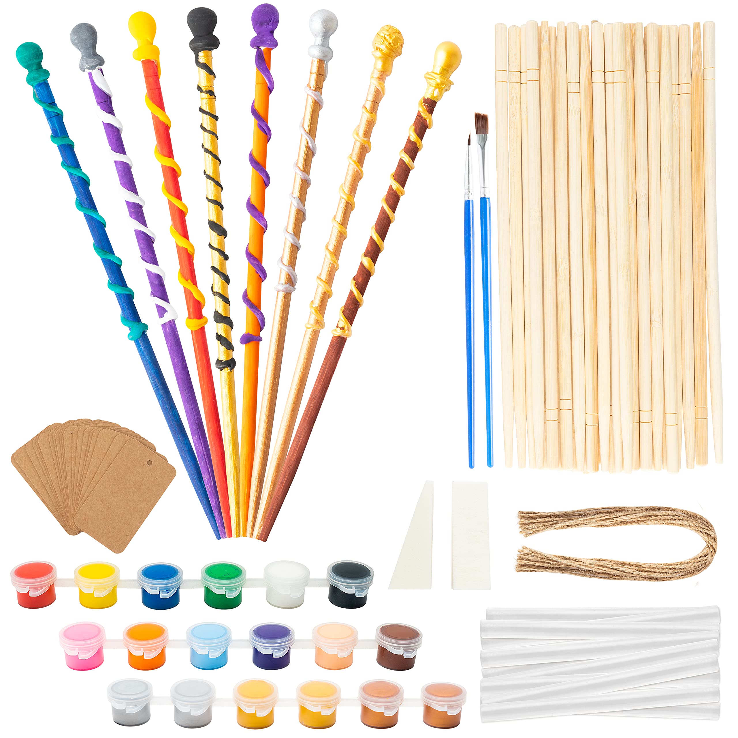 67PCS Wizard's Wands Making Kit - DIY Wooden Magic Wands for Harry Potter Fans, Halloween Party Favors, Cosplay Costume Accessories, Wood Craft Kits for Kids & Adults - Perfect for Birthday Gifts & School Projects
