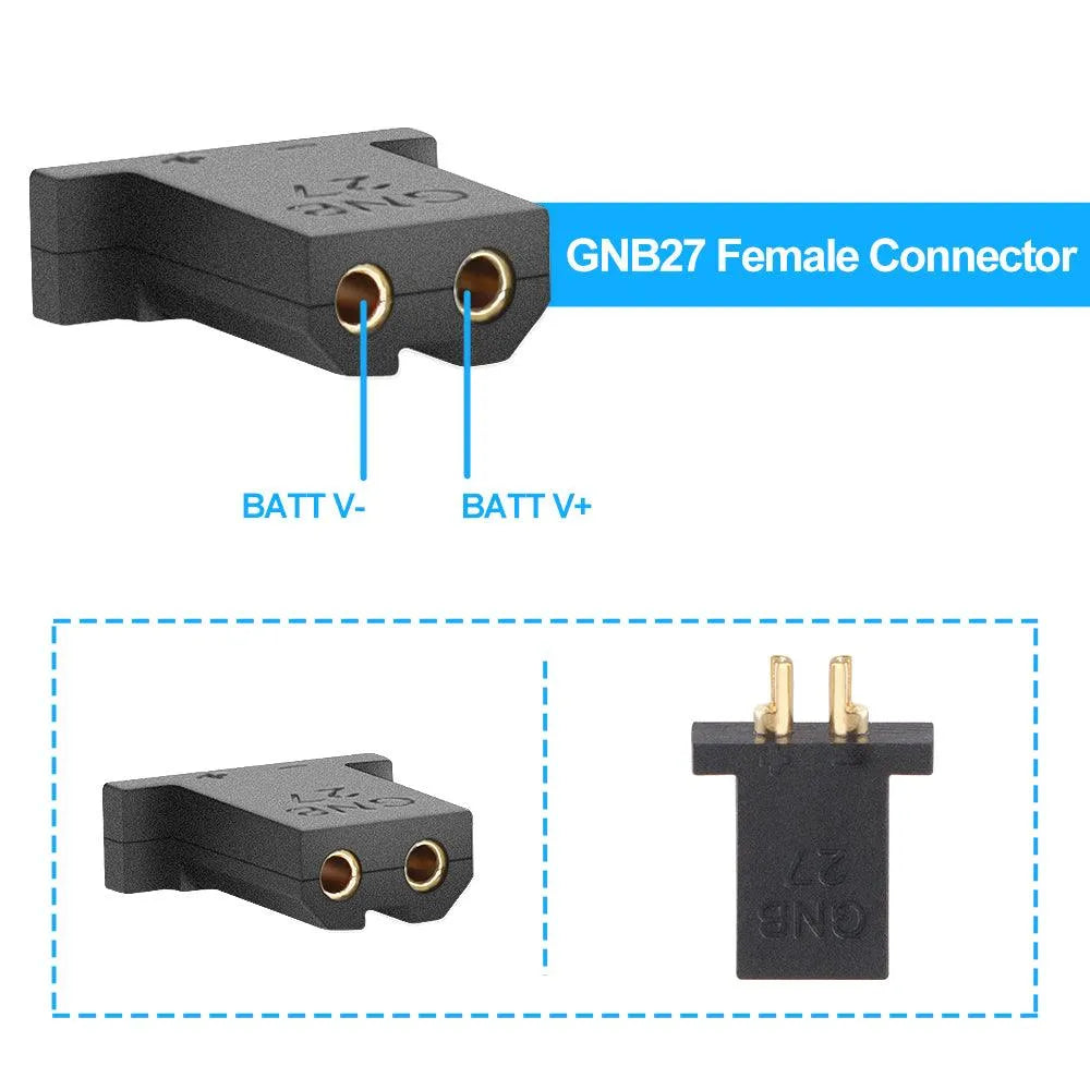 GNB27 Banana Connector Set - Male & Female 1.0mm Plugs for FPV 1S Whoop Drones - Compatible with Tiny Whoop, Mobula6, Meteor65 Drone Batteries (Perfect for Drone Racing and DIY FPV Builds)
