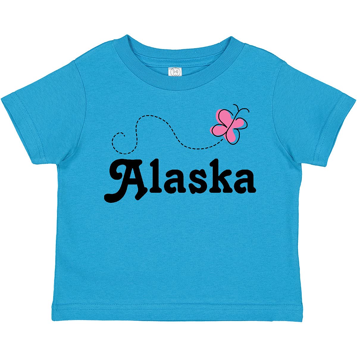 Inktastic Alaska Butterfly Toddler T-Shirt - Cute Butterfly Print Short Sleeve Tee for Baby Girls & Boys - Perfect for Playdates, Daycare & Family Outings