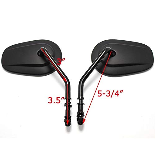 Black Matte Motorcycle Side Mirrors for Harley Cruiser & Touring Models (XL 883, 1200) - Durable Replacement Mirrors for Enhanced Safety & Style - Perfect for City Riding & Long-Distance Cruising