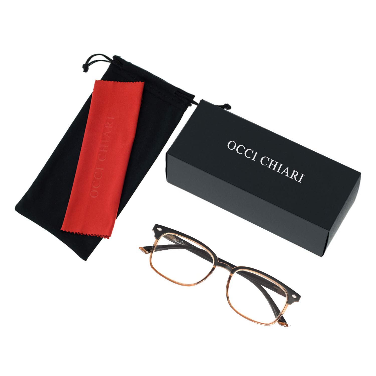 OCCI CHIARI Fashion Reading Glasses for Women & Men - Lightweight Eyeglass Frames with Spring Hinges - Perfect for Reading, Working, and Computer Use