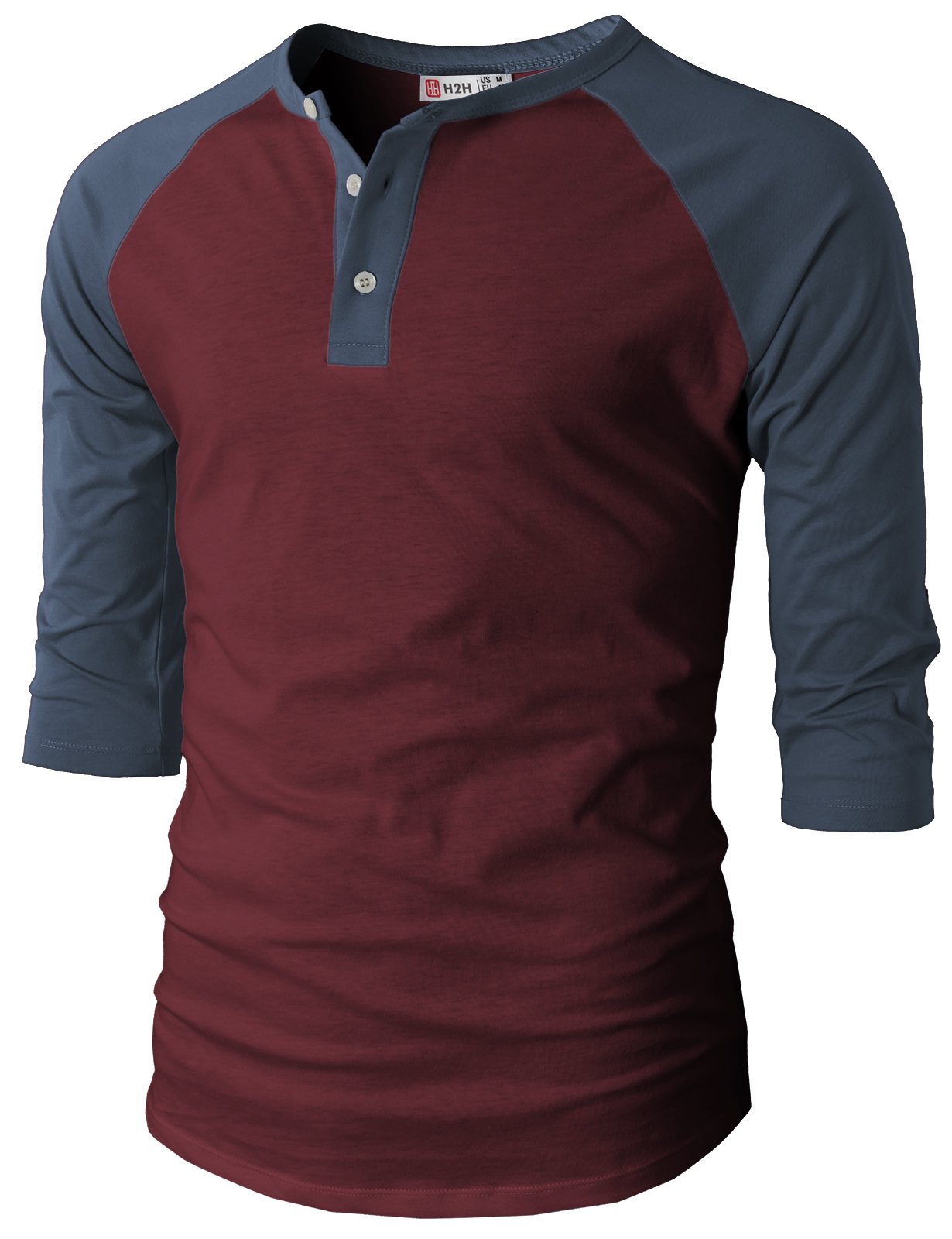 Men's Casual Slim Fit Henley T-Shirt - Raglan Long & 3/4 Sleeve Baseball Jersey Shirt for Everyday Wear, Gym, and Outdoor Activities