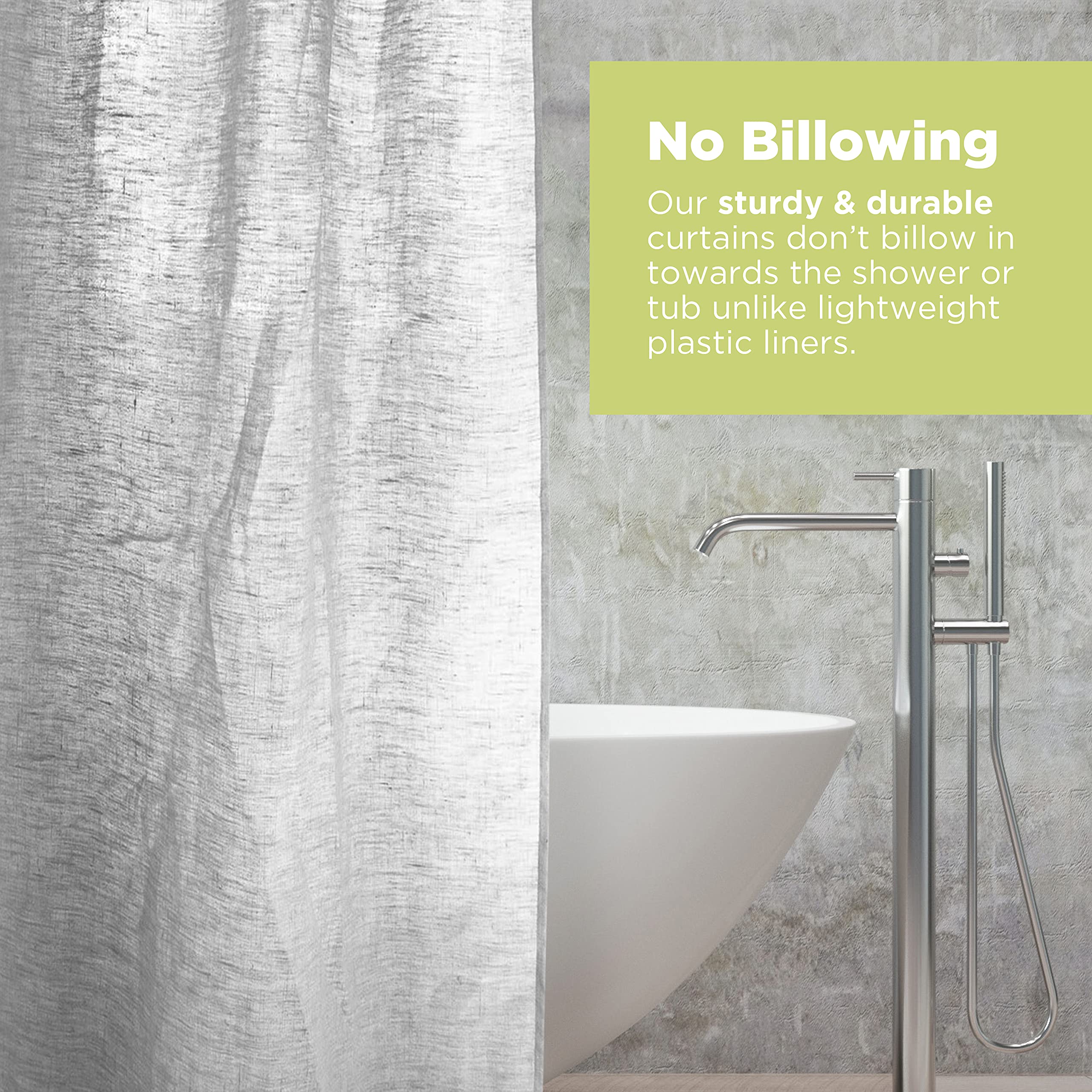 Organic Hemp Shower Curtain 70x74 Inches - Eco-Friendly Bathroom Decor for Tub & Stall Showers | Natural Fiber Bath Curtain Liner | USA Made Home Spa Accessory for Relaxing Shower Experience