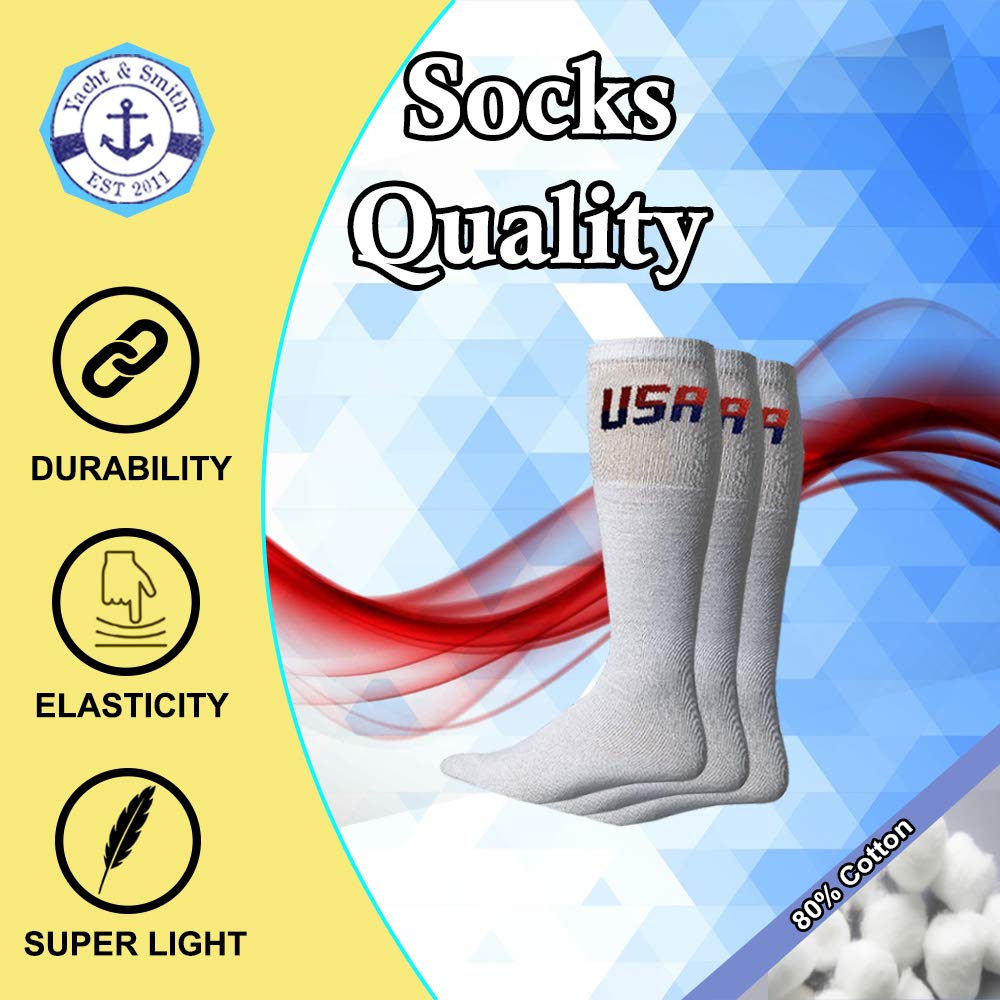 Yacht & Smith USA Pride Wholesale Cotton Socks for Men, Women & Kids - Patriotic American Flag Themed Crew Socks | Perfect for 4th of July, Memorial Day & Independence Day Celebrations
