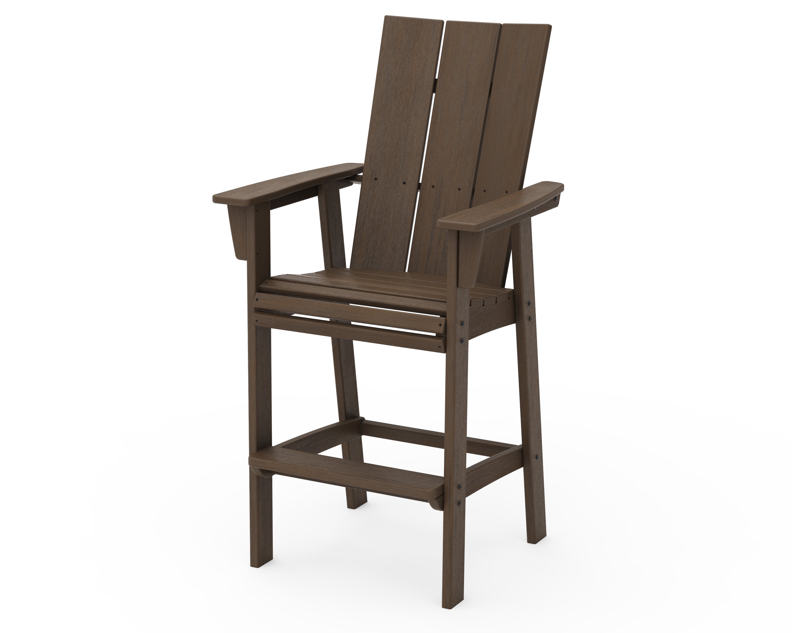 POLYWOOD Modern Curveback Adirondack Bar Chair - Outdoor Patio Furniture, Weather-Resistant Plastic Adirondack Bar Stool for Deck, Poolside & Backyard Relaxation