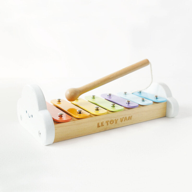 Petilou Rainbow Wooden Xylophone - Colorful Musical Toy for Kids, Toddler Educational Instrument - Perfect for Early Learning, Music Play & Sensory Development
