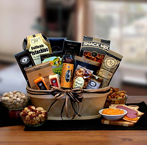 Premium Gourmet Nuts & Artisanal Sausages Gift Basket - Luxury Holiday Food Hamper for Christmas Gifts, Corporate Gifting & Special Occasions