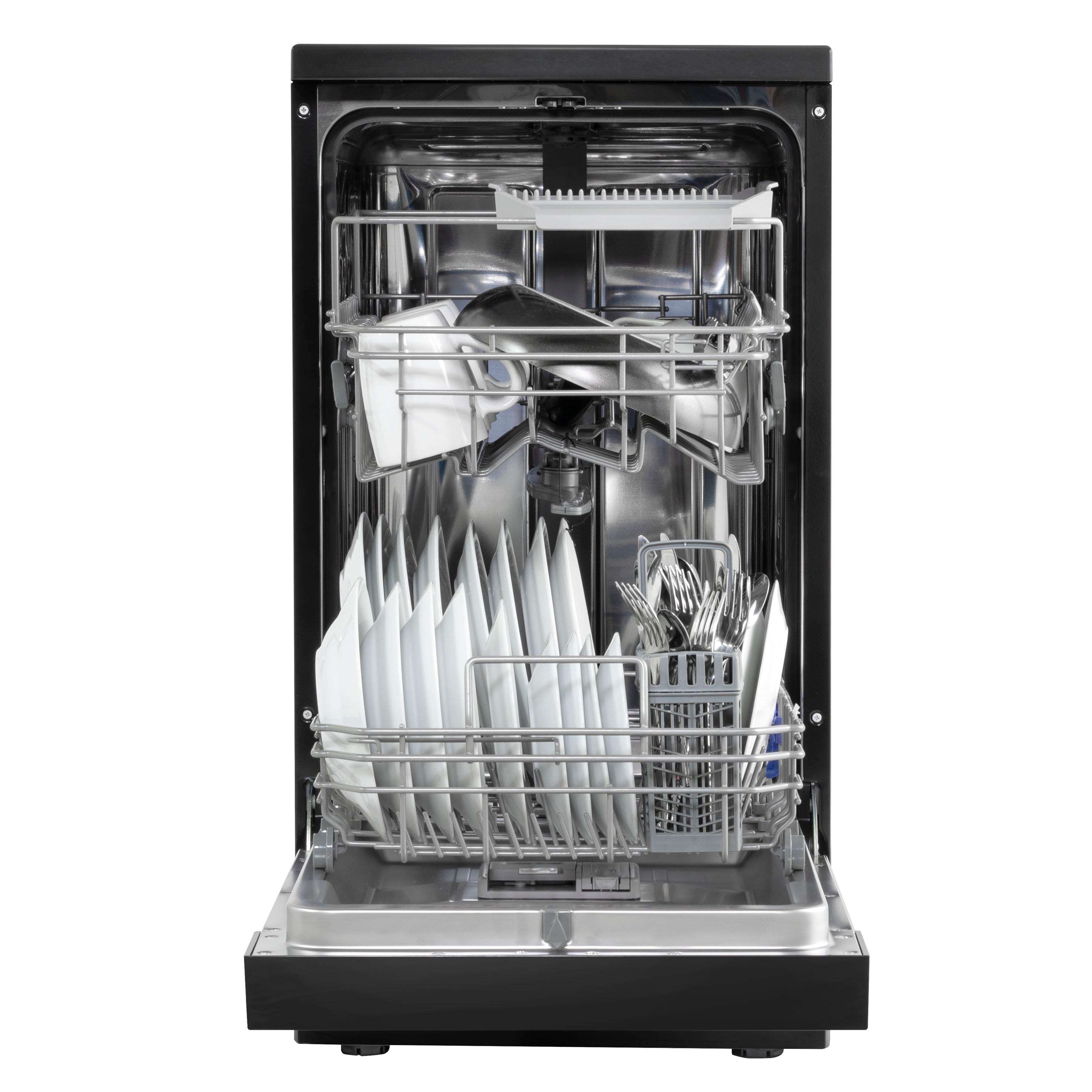 Baridi 45cm Slimline Freestanding Dishwasher - 10 Place Settings, 8 Wash Programs, Energy Efficient (Model DH267) - Perfect for Small Kitchens, Apartments & RVs