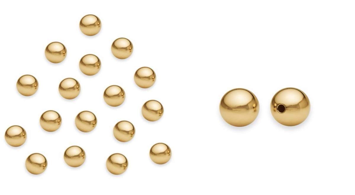 200pcs 14K Gold Plated Sterling Silver 2mm Tiny Seamless Round Beads for DIY Jewelry Making - Perfect for Bracelets, Necklaces & Craft Projects