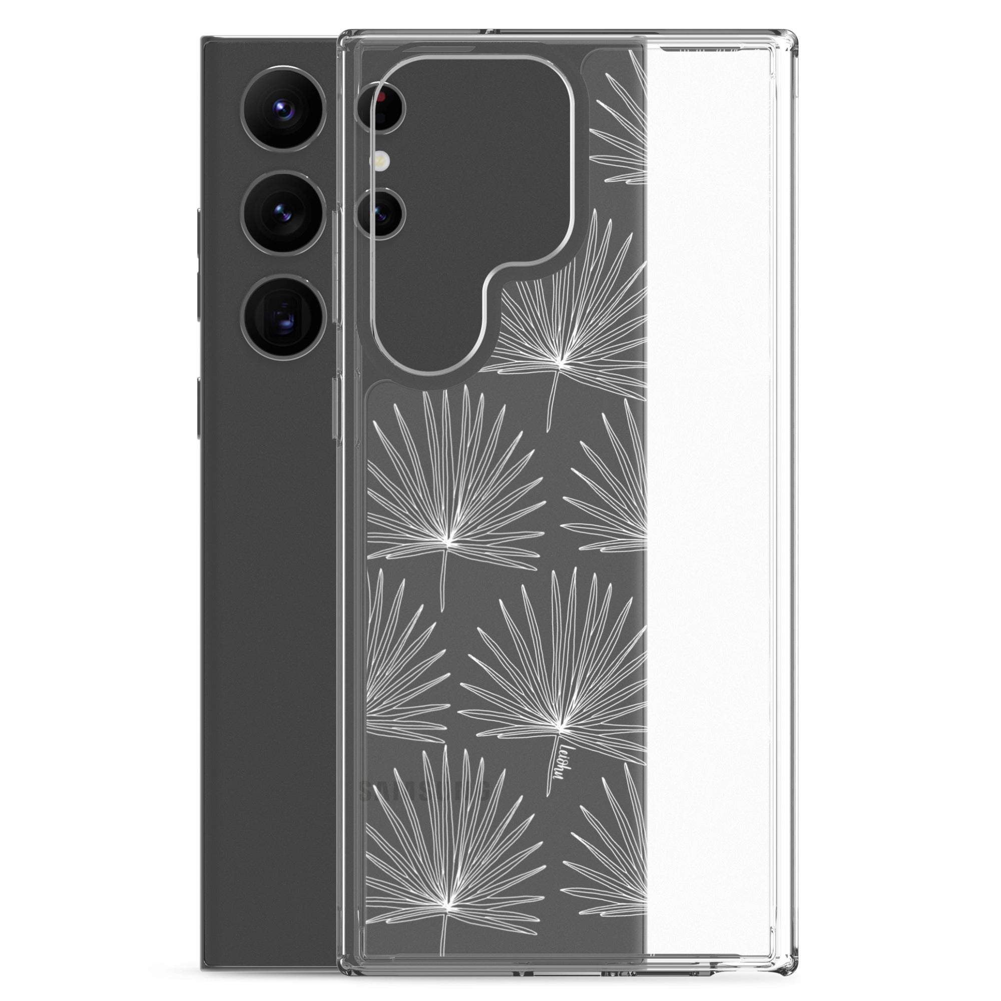 Fan Palm Clear Phone Case for Samsung Galaxy - Slim Protective Cover with Scratch Resistance for Everyday Use & Travel