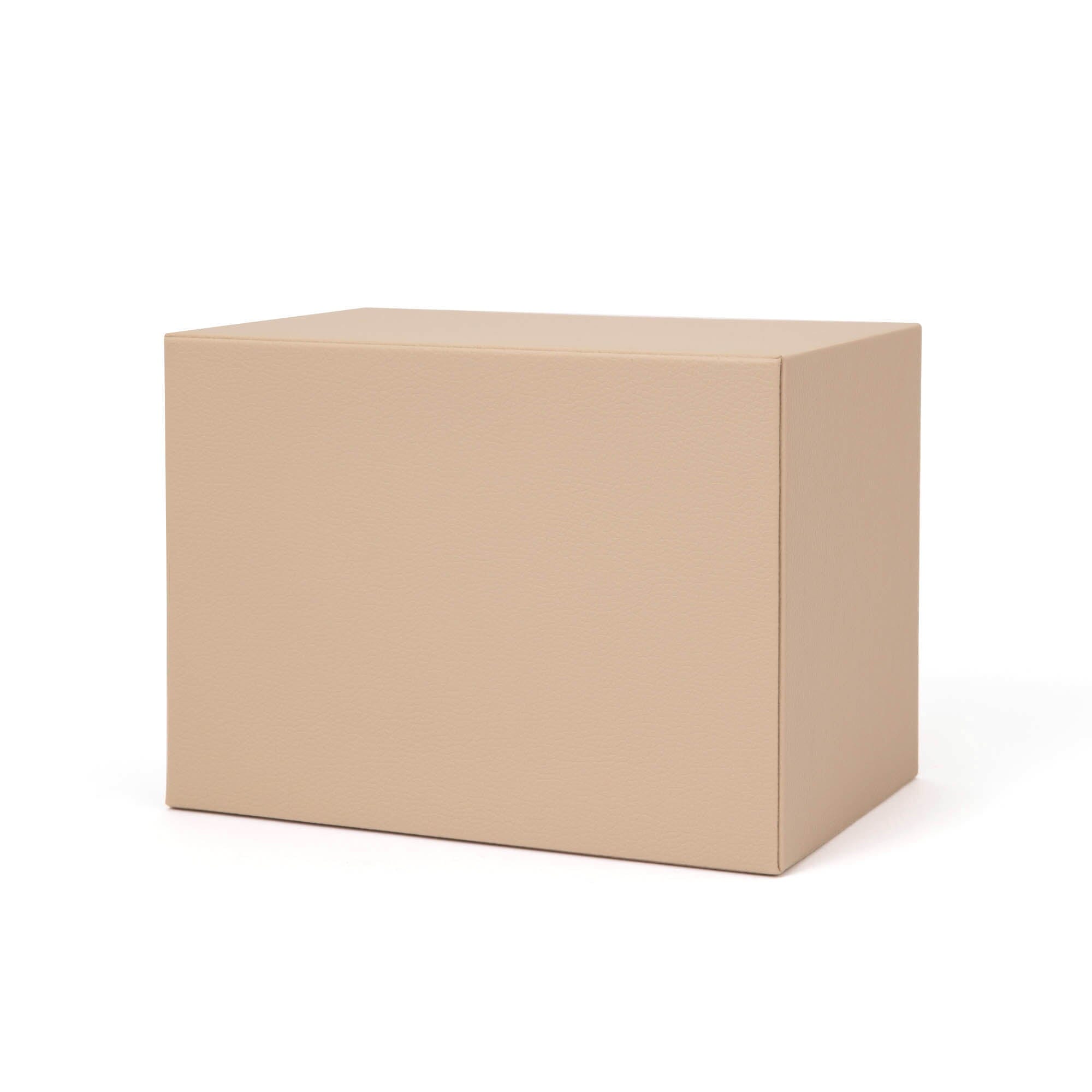 Elegant 4-Section Beige Jewelry Organizer Box for Necklaces, Rings & Earrings - Perfect for Bedroom Vanity, Travel & Gift Giving
