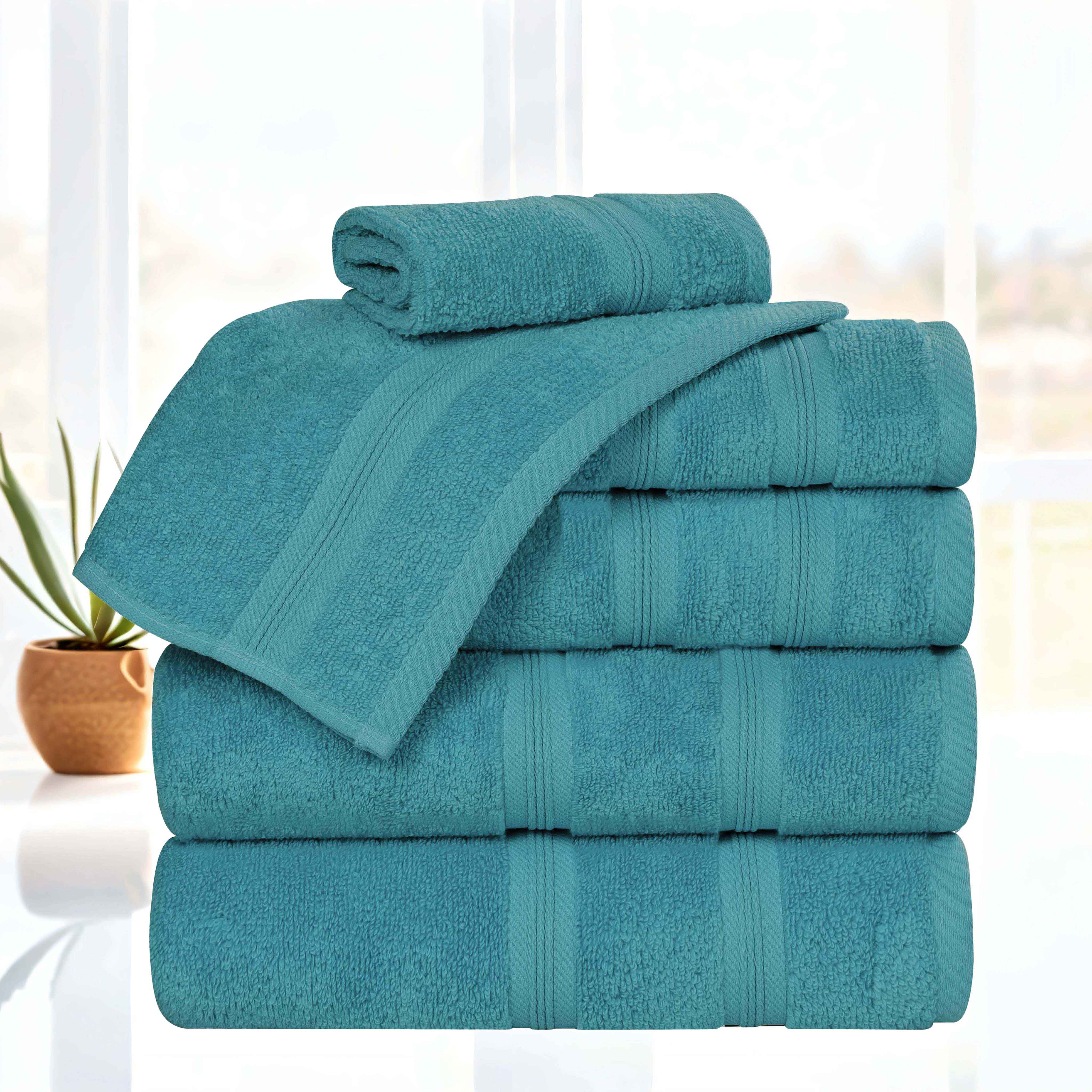 Premium 6-Piece Smart Dry Zero Twist Cotton Towel Set - Ultra Soft, Absorbent & Quick-Drying Bath Towels for Spa, Gym & Luxury Home Use