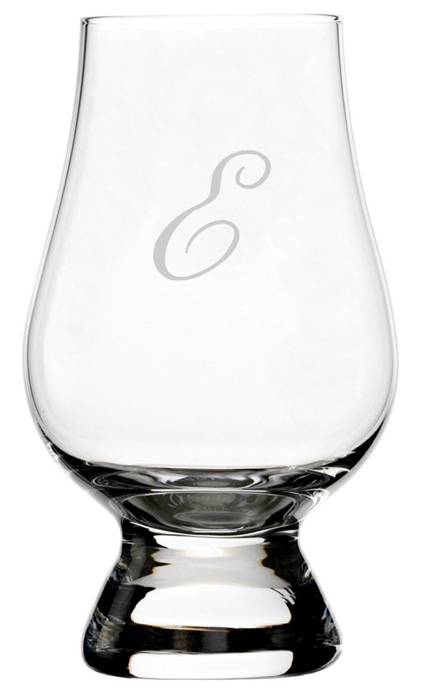 Monogram Crystal Whisky Glass - Letter E - Perfect for Gifting & Whisky Tasting