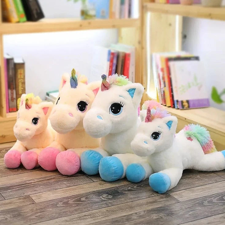 **40/60/80cm Kawaii Cartoon Rainbow Unicorn Stuffed Animal Plush Toy - Soft Baby Doll Gift for Kids, Birthday Present, Nursery Decor & Cuddly Companion**    *(Use Cases: Perfect for birthdays, nursery decor, toddler cuddling, imaginative play, and cozy bedtime snuggles!)*