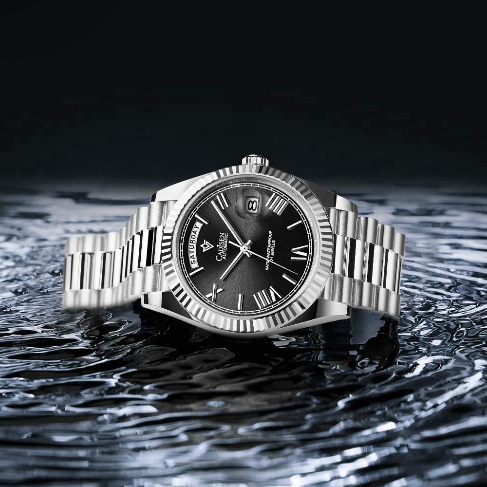 CADISEN Men's Automatic Mechanical Watch with MIYOTA 8285 Movement | Sapphire Crystal Glass | 50M Water Resistant | Casual Dress Watch for Business & Everyday Wear | Perfect Gift for Him