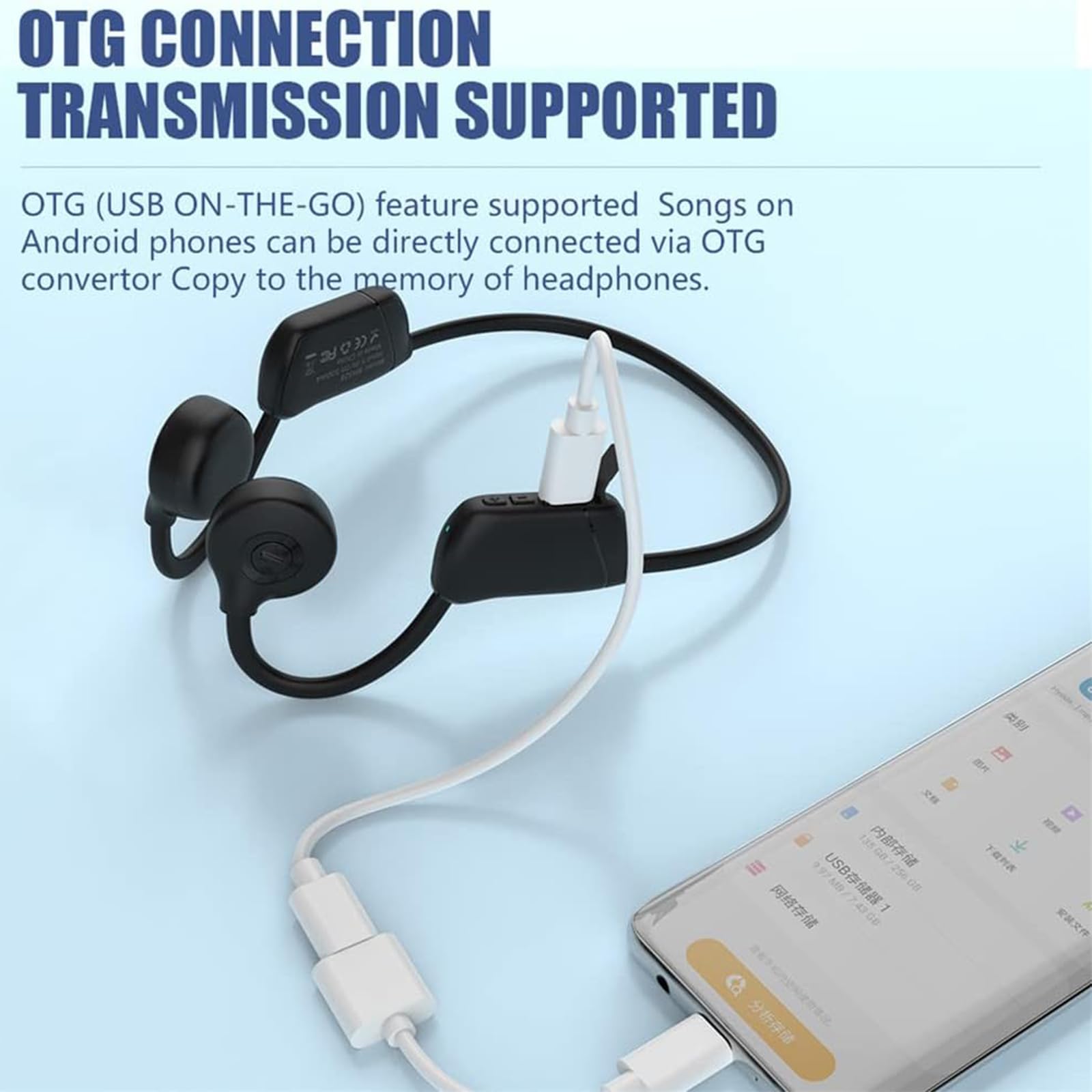 Bluetooth 5.3 Bone Conduction Headphones - Open Ear Wireless Sports Headset with 30GB MP3 Player, 11H Battery Life, IPX6 Waterproof & Sweatproof - Perfect for Running, Workouts, Cycling, and Outdoor Activities