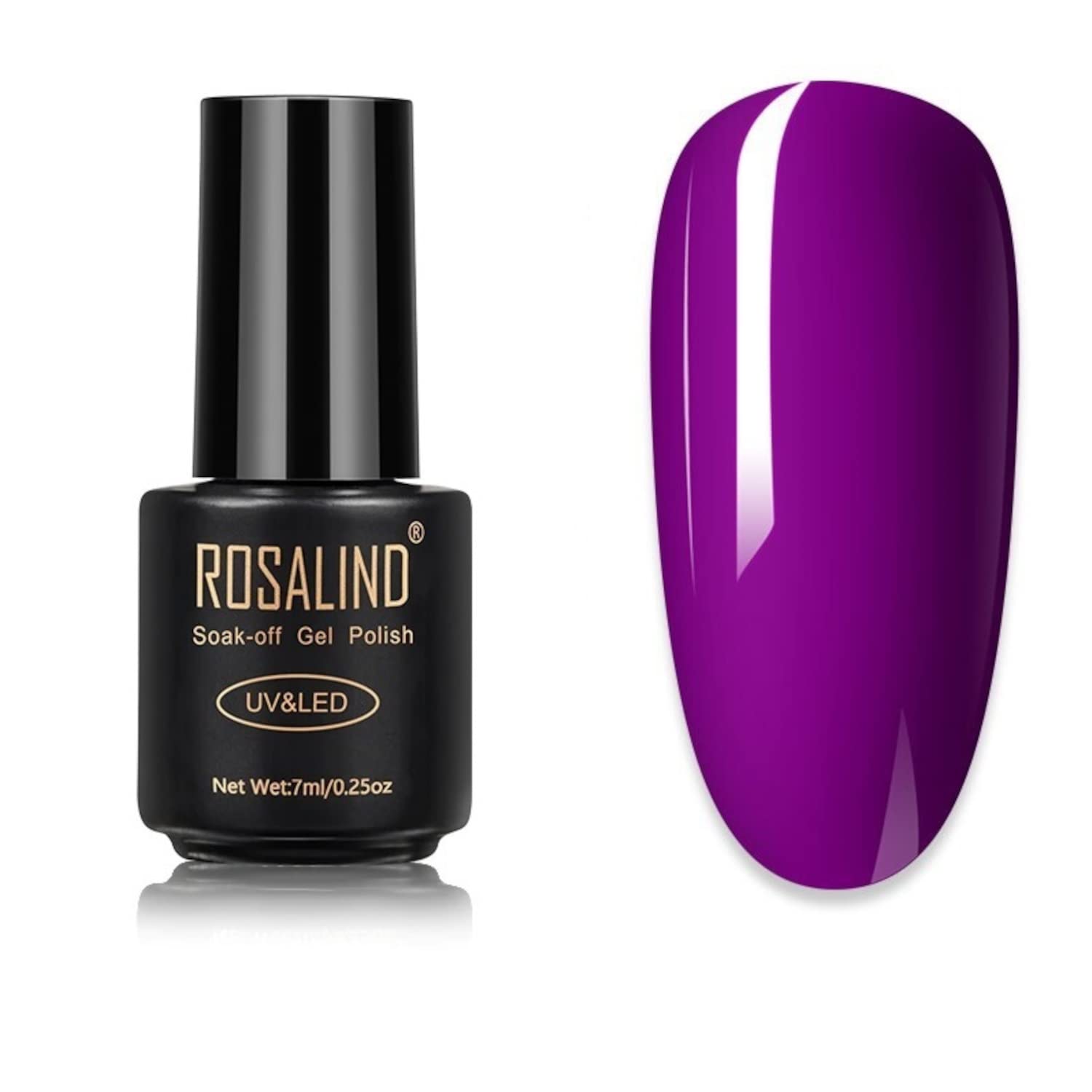 ROSALIND UV LED Gel Nail Polish - Long Lasting Nail Art Color Gel (7ml, Shade A609) - Professional Salon Quality Manicure Gel for Home & Salon Use, Requires UV/LED Lamp to Cure - Perfect for Nail Extensions, French Tips & Creative Nail Designs