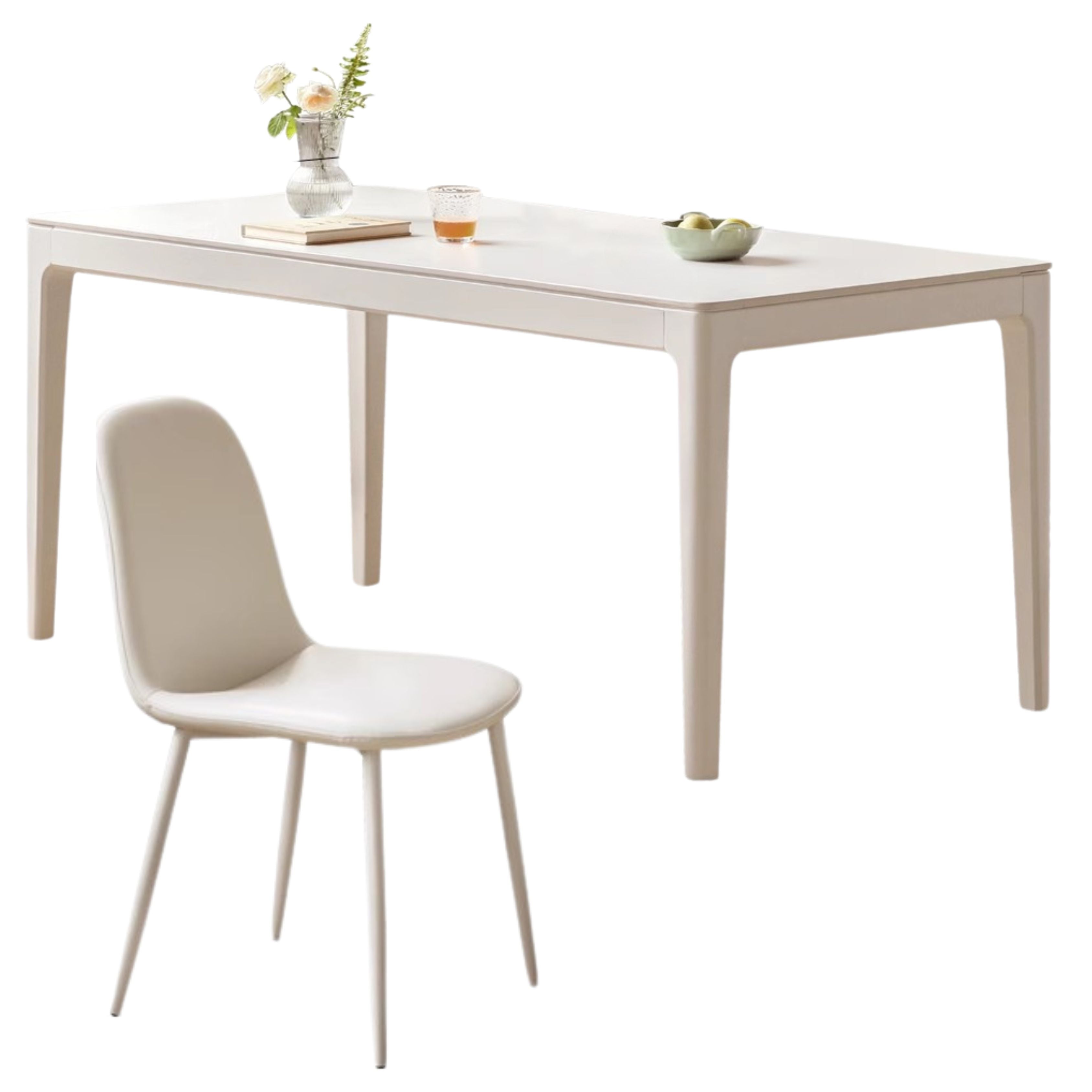 63x33.5x29.5 inch / 160x85x75cm / white color /Slate Dining Table+ 4chairs