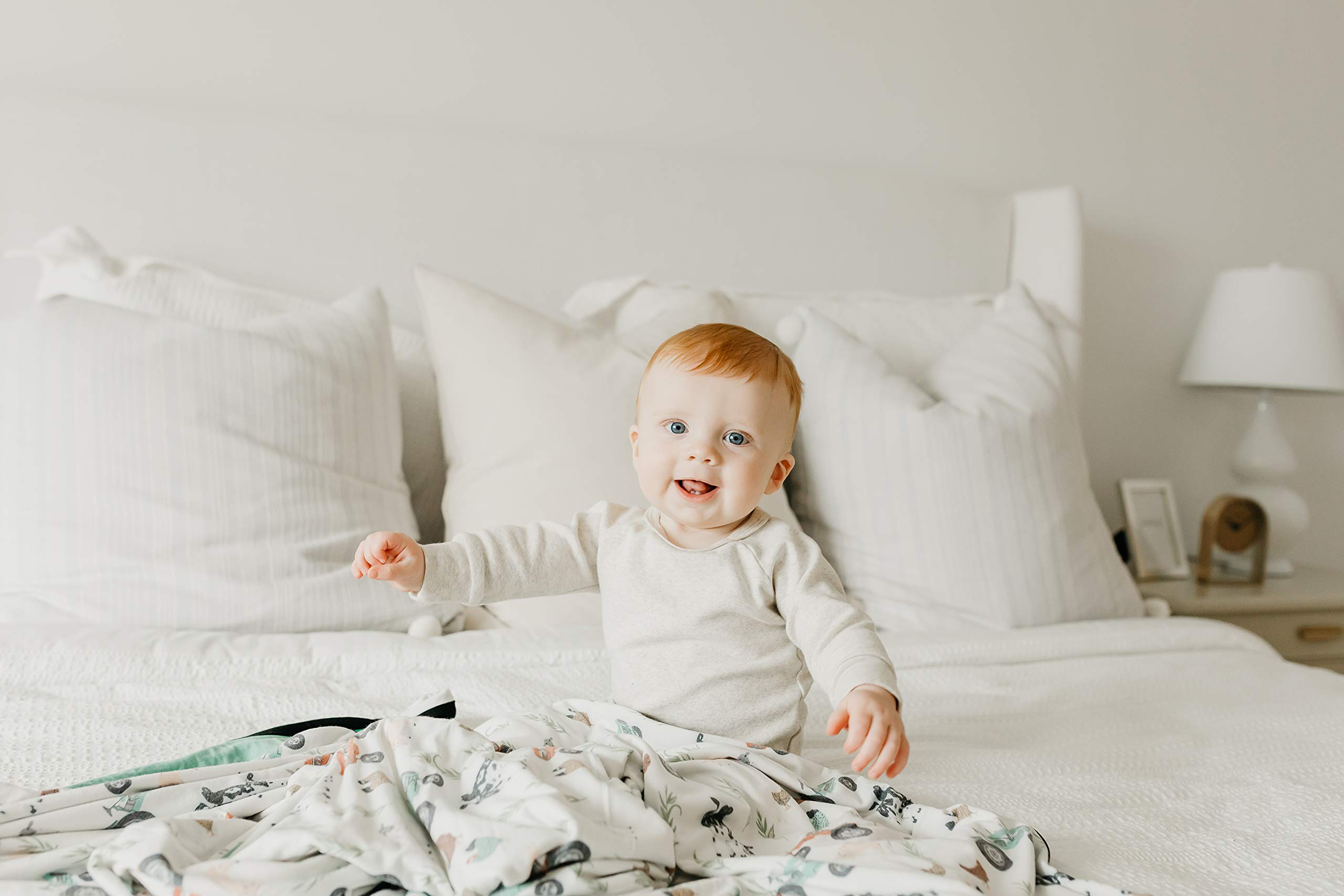 Jo Three-Layer Baby Quilt - Ultra Soft & Breathable Toddler Blanket for Boys & Girls | Premium 46x46 Polyester/Rayon Newborn Blanket | Perfect for Nursery, Stroller & Crib Comfort
