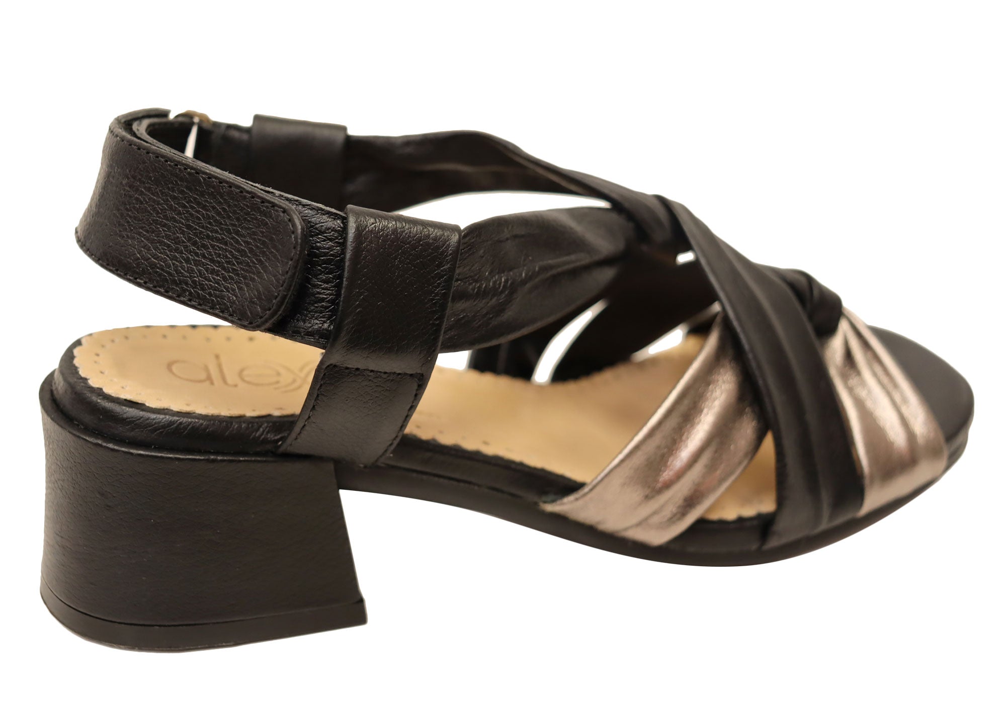 Opananken Vita Women's Comfortable Leather Mid Heel Sandals - Stylish & Supportive for Work, Date Night & Summer Outings
