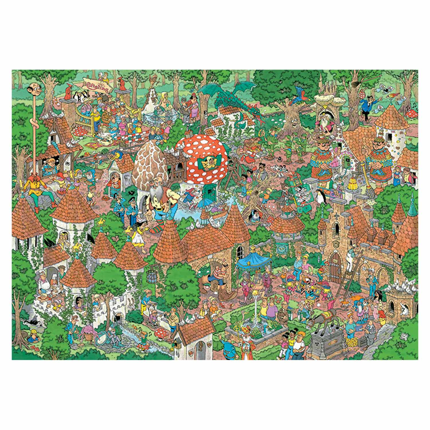Jan Van Haasteren 1000-Piece Jigsaw Puzzle - Fairytale Forest Fantasy Scene | Challenging Adult Puzzle for Home Decor & Family Game Night