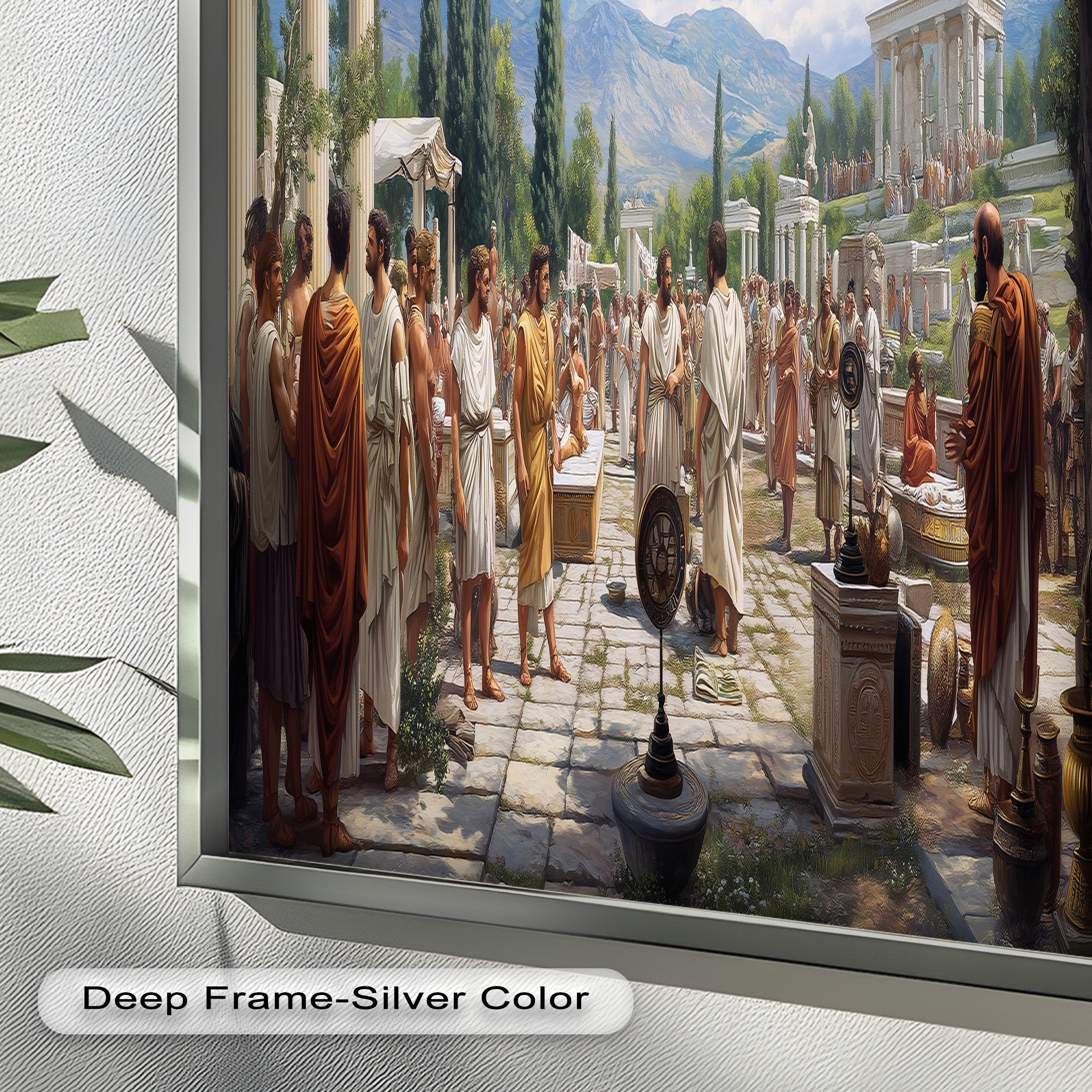 Agora of the Ancients - Greek Mythology Oil Painting Wall Art for Home Decor, Office & Gift