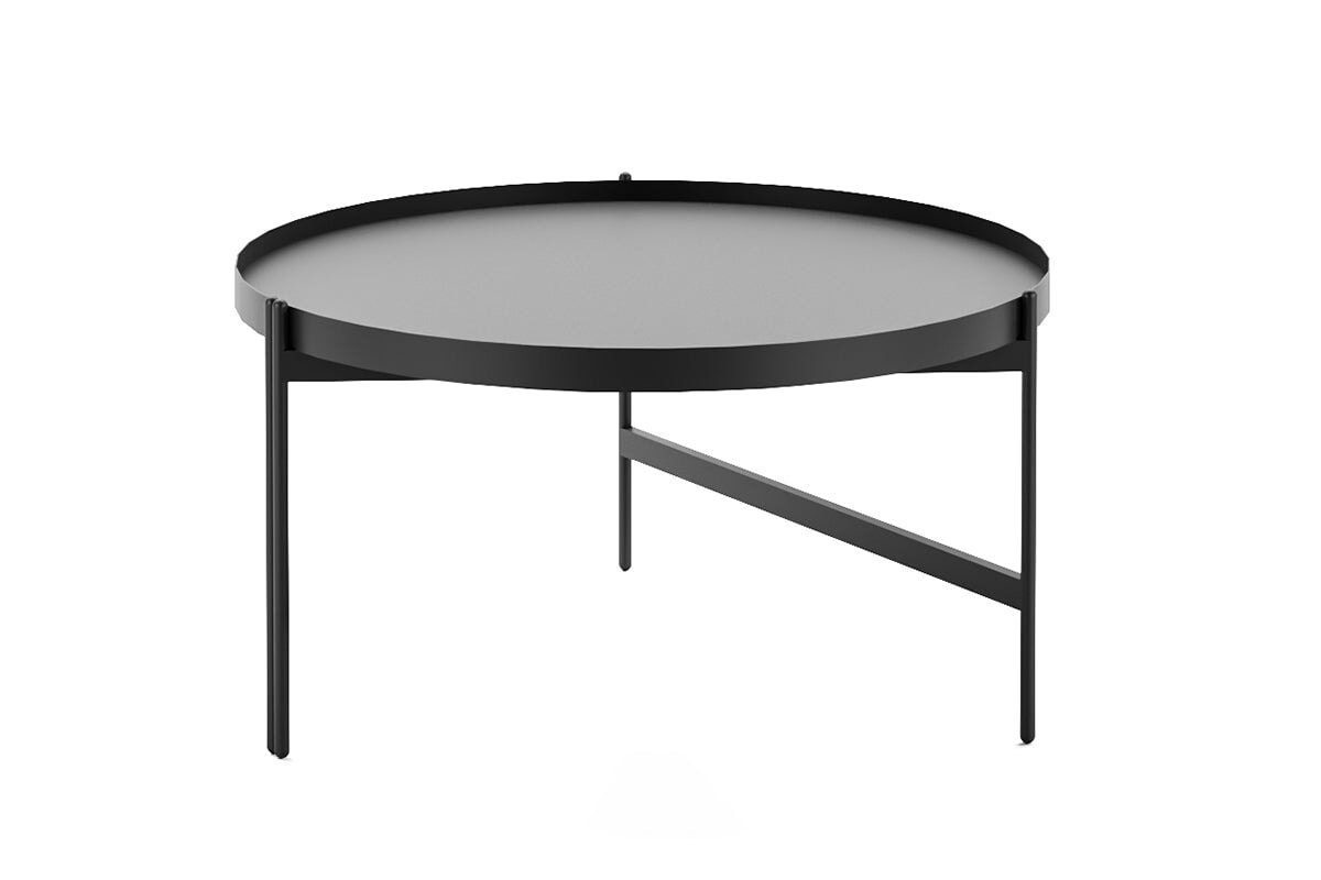 Modern Round Coffee Table - Mid-Century Style with Sonic Design - Perfect for Living Room, Lounge & Office Spaces