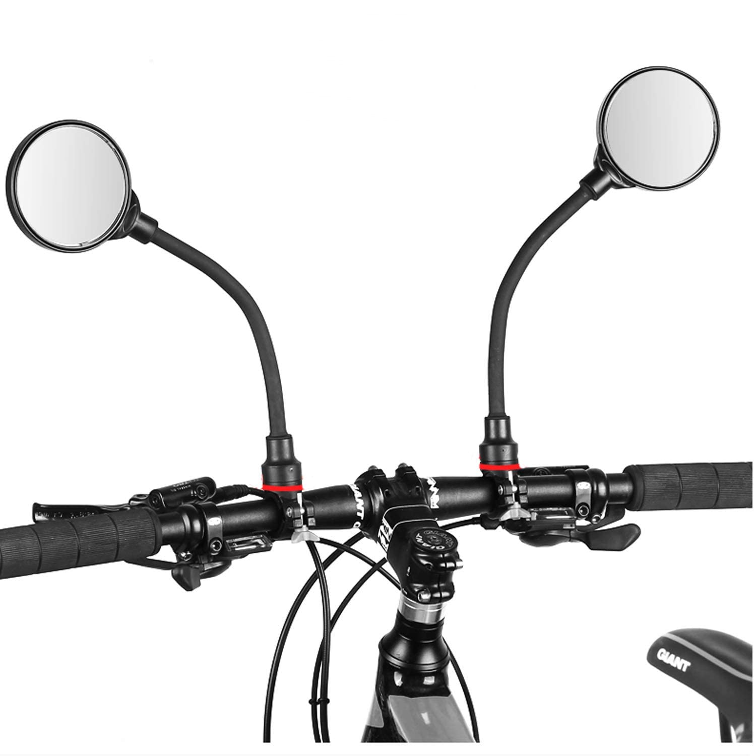 Adjustable Rotating Bicycle Rearview Mirror - HD Wide Angle Acrylic Convex Safety Mirror for Mountain & Road Bikes - Shockproof Handlebar Bike Mirror - Perfect for Commuting, Cycling Safety & Outdoor Adventures