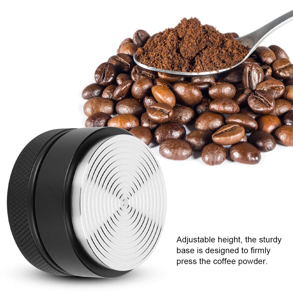 Stainless Steel Height Adjustable Coffee Distributor - 58mm Non-Slip Base for Espresso Tamping | Perfect for Home Baristas, Coffee Shops & Office Use | Essential Espresso Accessory for Professional Coffee Making