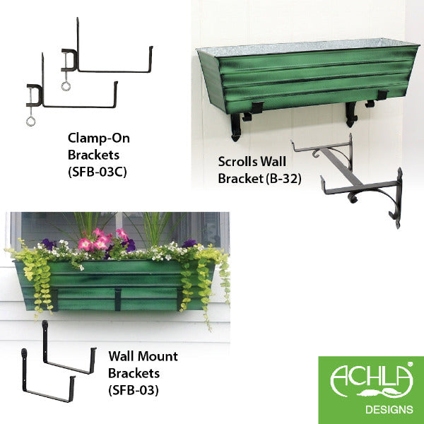 Galvanized Steel Flower Box Planter - Rustproof Outdoor Garden Planter for Flowers, Herbs & Plants - Perfect for Patio, Balcony & Window Sill Decor