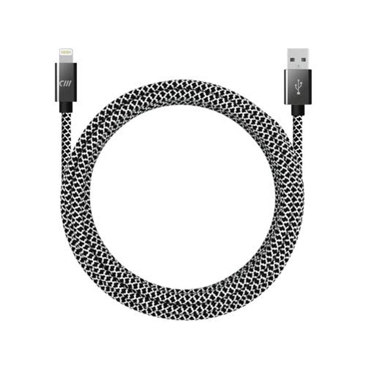 10ft Marbled Woven Lightning Cable - Durable Fast Charging iPhone Charger Cord for iPhone 14/13/12/11/X/8/7 - Perfect for Home, Office & Travel Use
