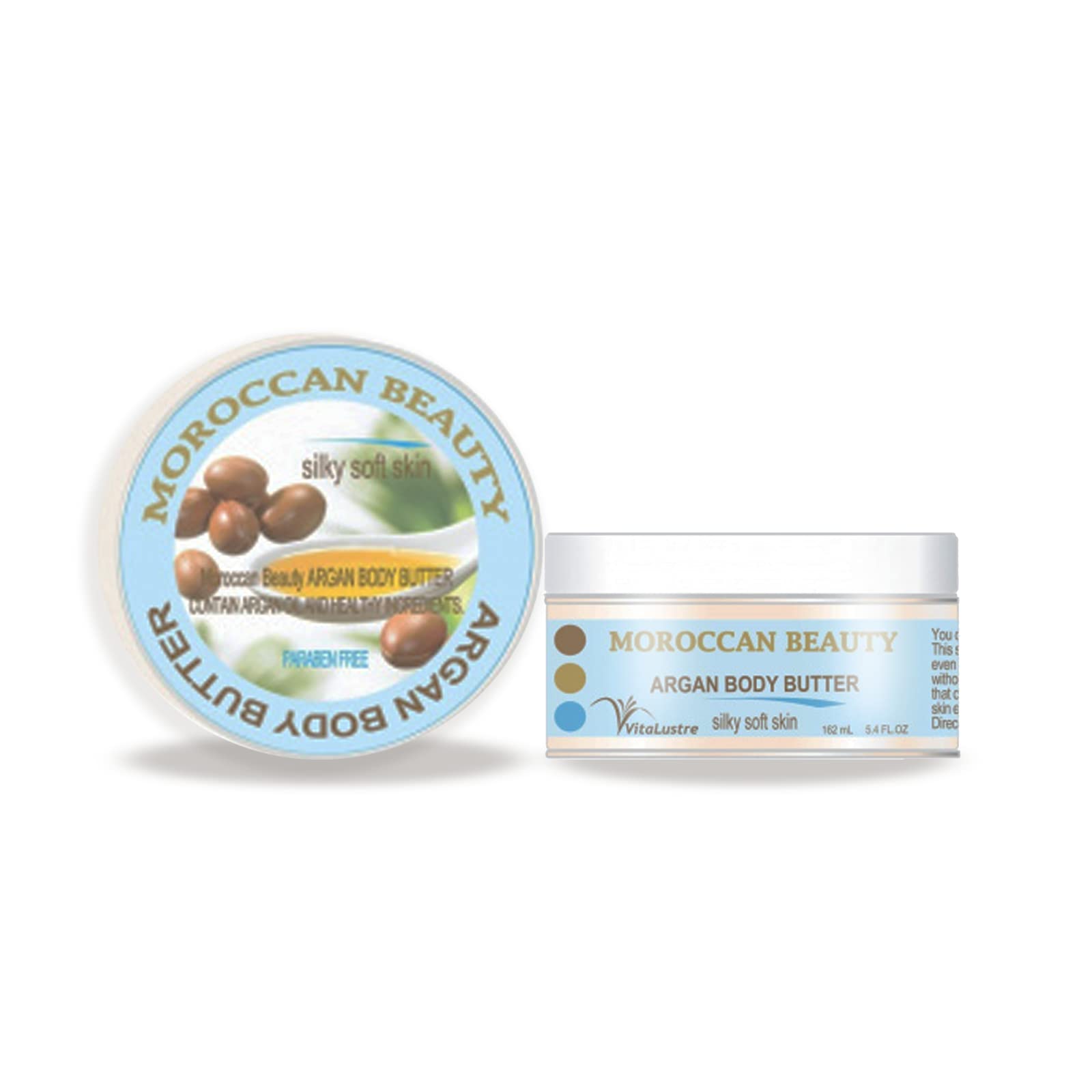 Premium Moroccan Argan Oil Body Butter - 2-Layer Deep Hydration for Dry Skin | Natural Moisturizer for Face, Hands & Body | Perfect for Daily Skincare & Nighttime Routine