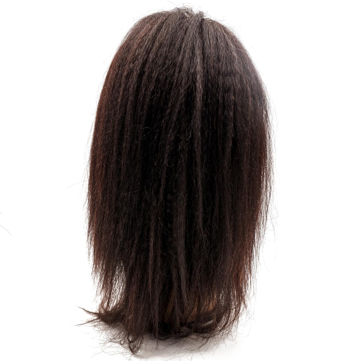 Kinky Straight Mono Lace Front Medical Wig - Natural Looking Human Hair Wig with PU Base for Women - Perfect for Daily Wear, Cosplay & Hair Loss Solutions