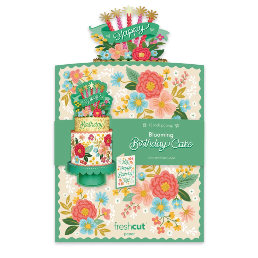 Blooming Birthday Cake Pop Up Greeting Card - 3D Floral Surprise Card for Birthdays, Anniversaries & Special Occasions - Perfect Gift for Women, Mom, Wife & Friends
