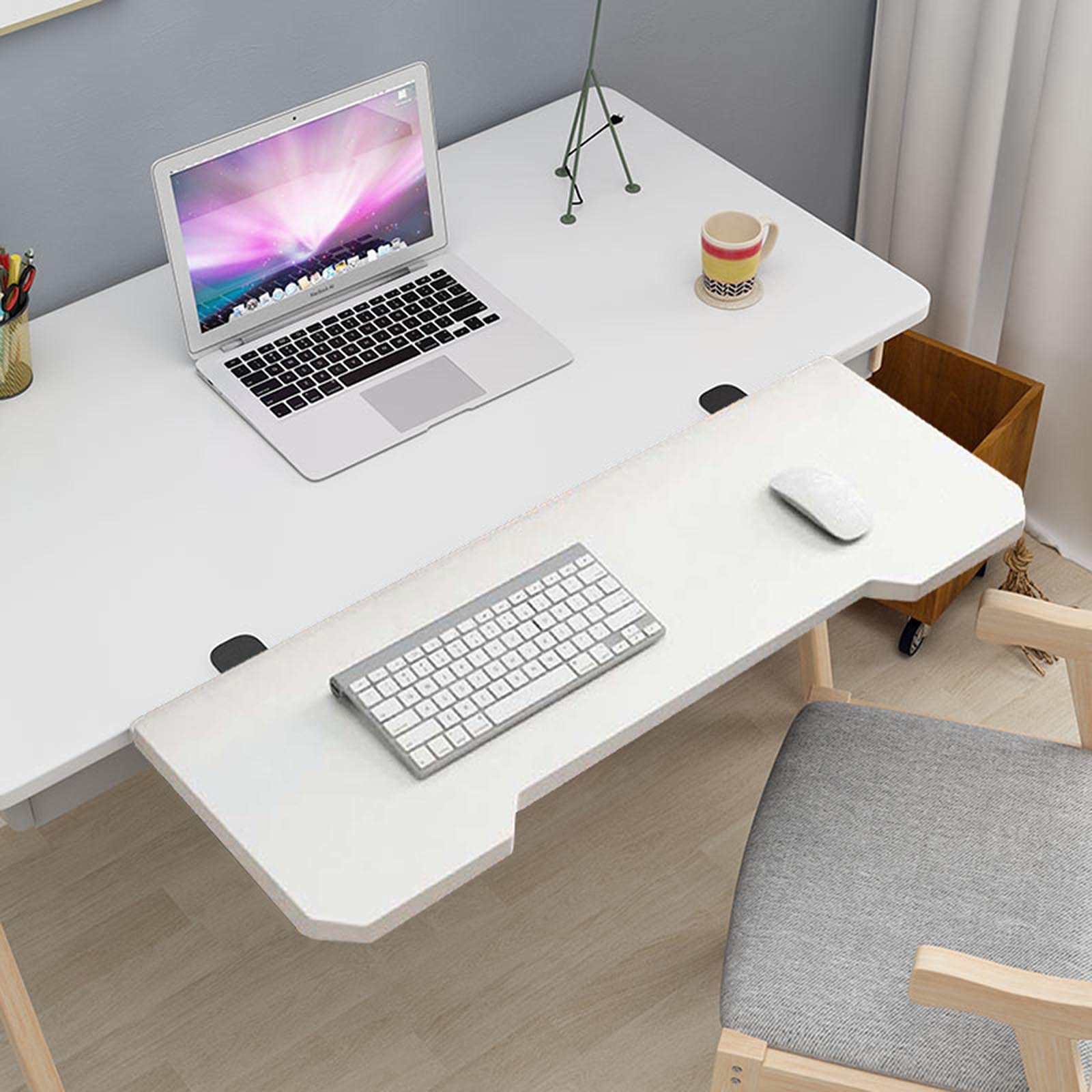 Ergonomic Keyboard Tray - Adjustable Desk Extender with Foldable Design, Clip-on Computer Keyboard Tray for Elbow Support - Easy Installation for Home Office & Gaming Setup
